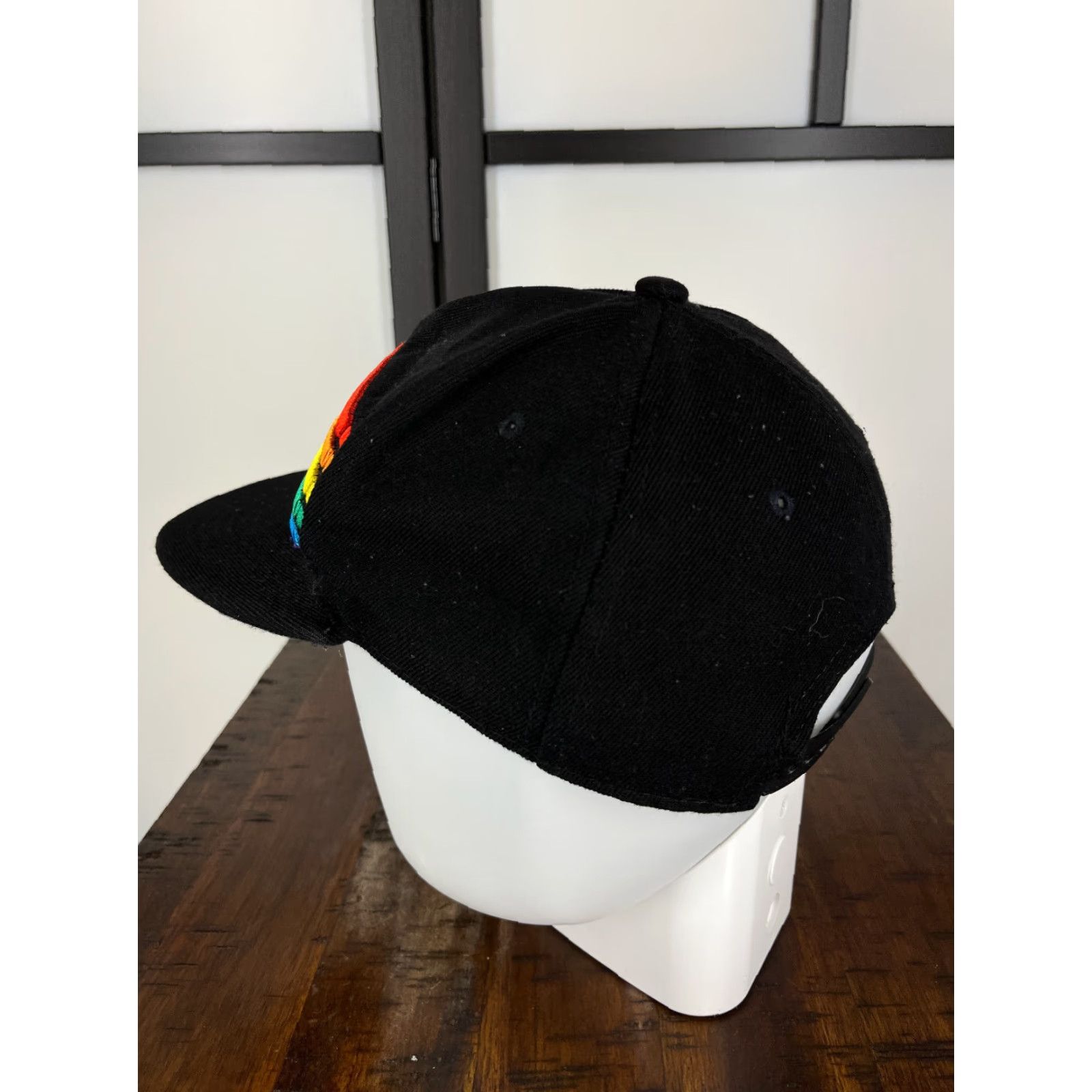 Rainbow New Glory Cap Snap Back Adult One Size Black Rainbow Pride Embroidered Polyester Hat/Cap Adjustable, Lightweight Unisex Adults NS Size ONE SIZE - 5 Thumbnail