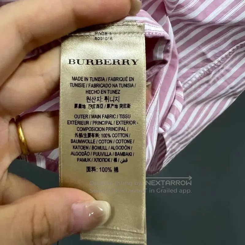 Burberry Burberry Pink Striped Short Sleeve Shirt. Size S / US 4 / IT 40 - 3 Thumbnail
