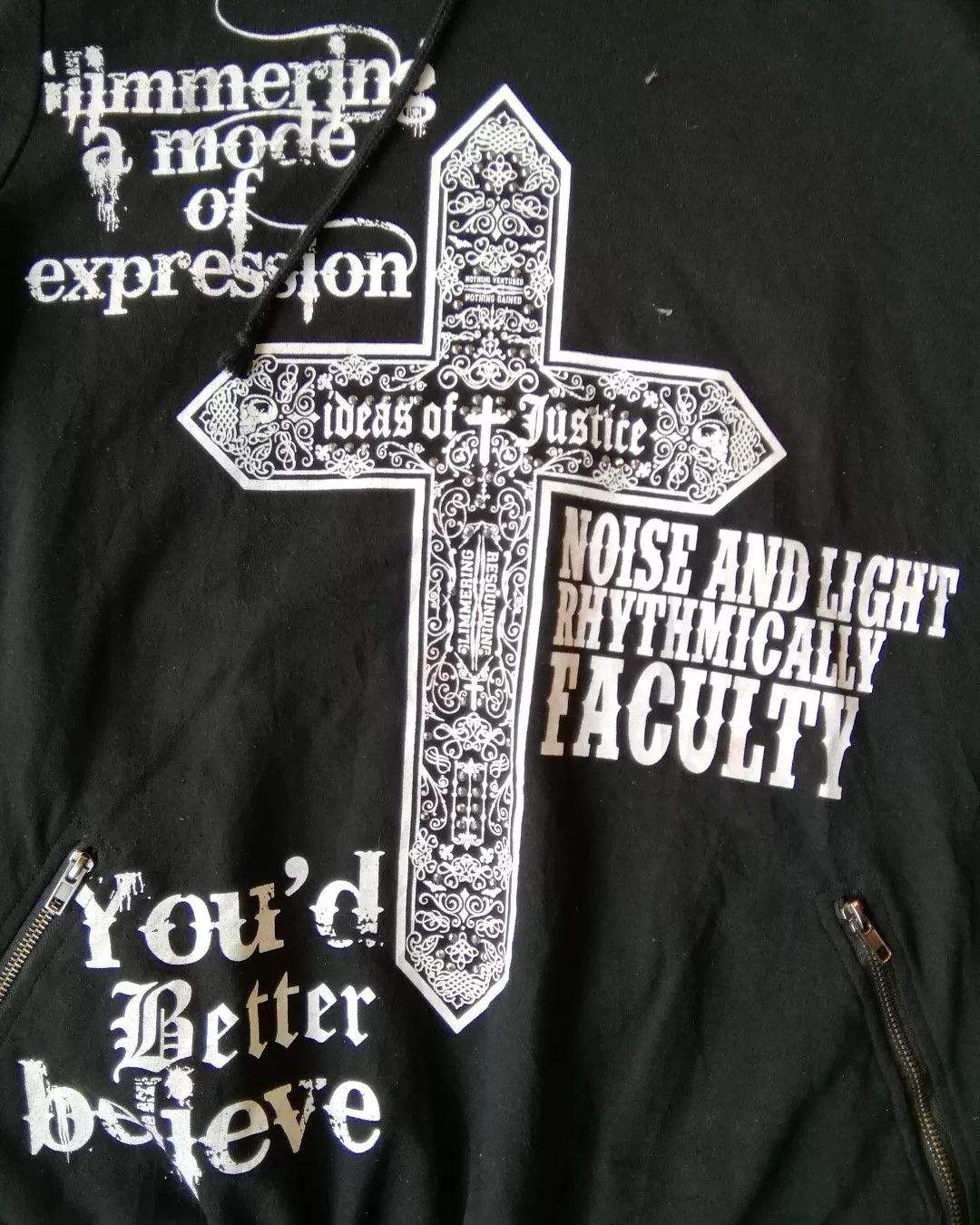 If Six Was Nine Imagination Punk Gothic Black Emo Hooded Shortsleeve Shirt Size XL / US 12-14 / IT 48-50 - 2 Thumbnail