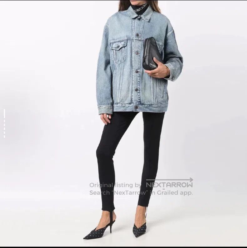 Balenciaga Balenciaga Water-washed effect denim jacket women's blue Size S / US 4 / IT 40 - 8 Thumbnail