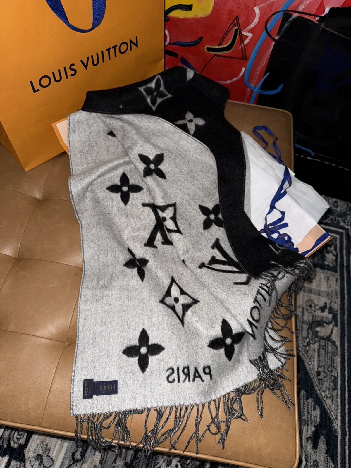 Louis Vuitton Louis vuitton gradient cashmere scarf Size ONE SIZE - 7 Thumbnail