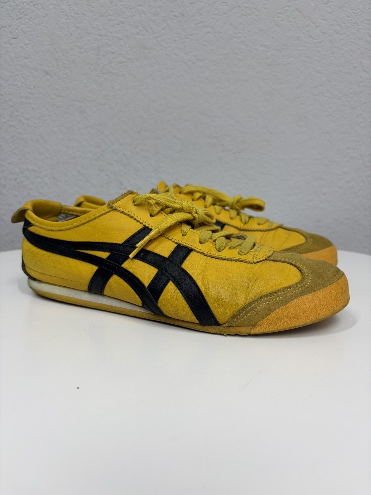 Asics Onitsuka Tiger Mexico 66 Yellow Black Leather Sneakers Y2K Size US 9 / EU 42 - 3 Thumbnail