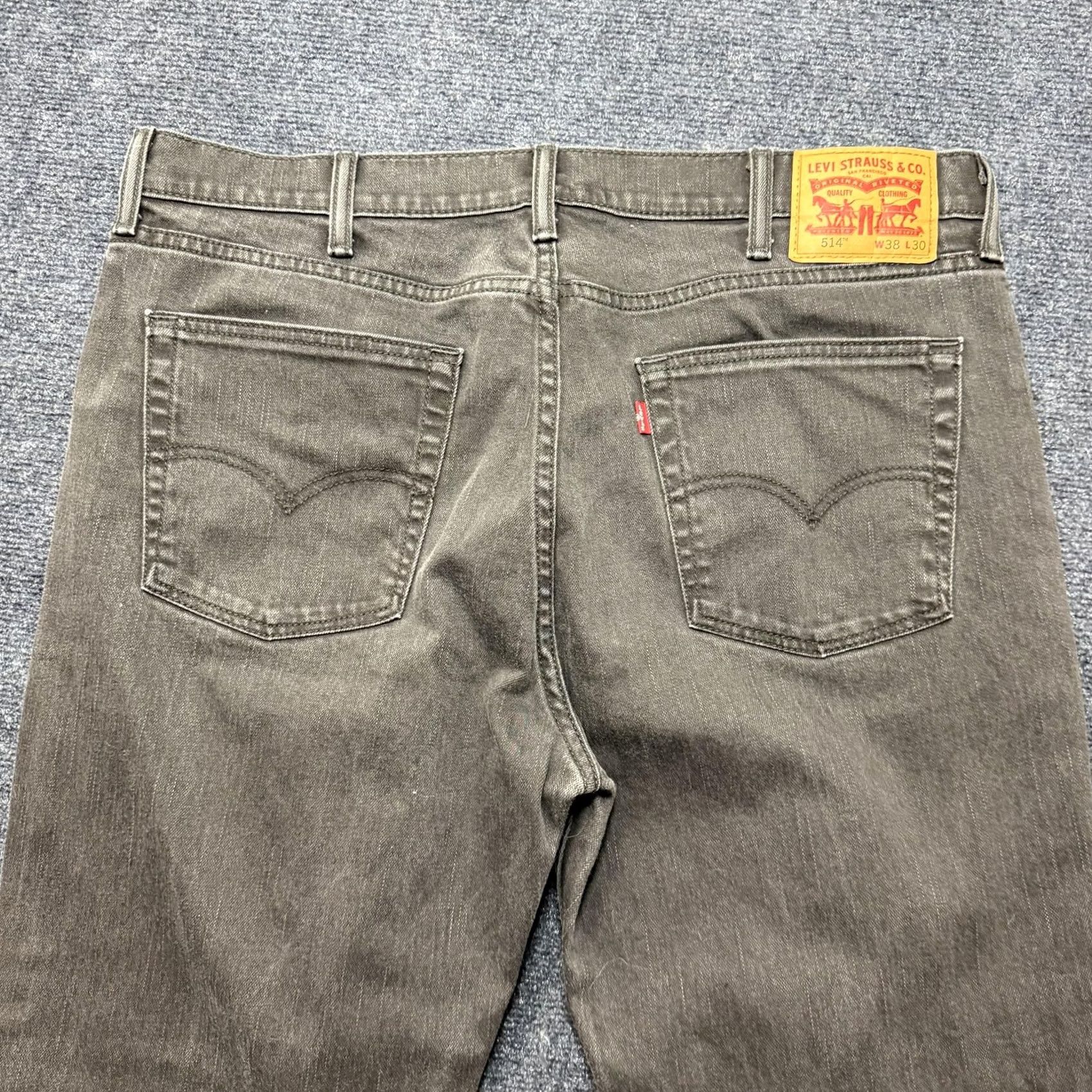 Levi's Levis 514 Jeans Mens 38x30 Charcoal Gray Denim Slim Straight Stretch Casual Size US 38 / EU 54 - 3 Thumbnail