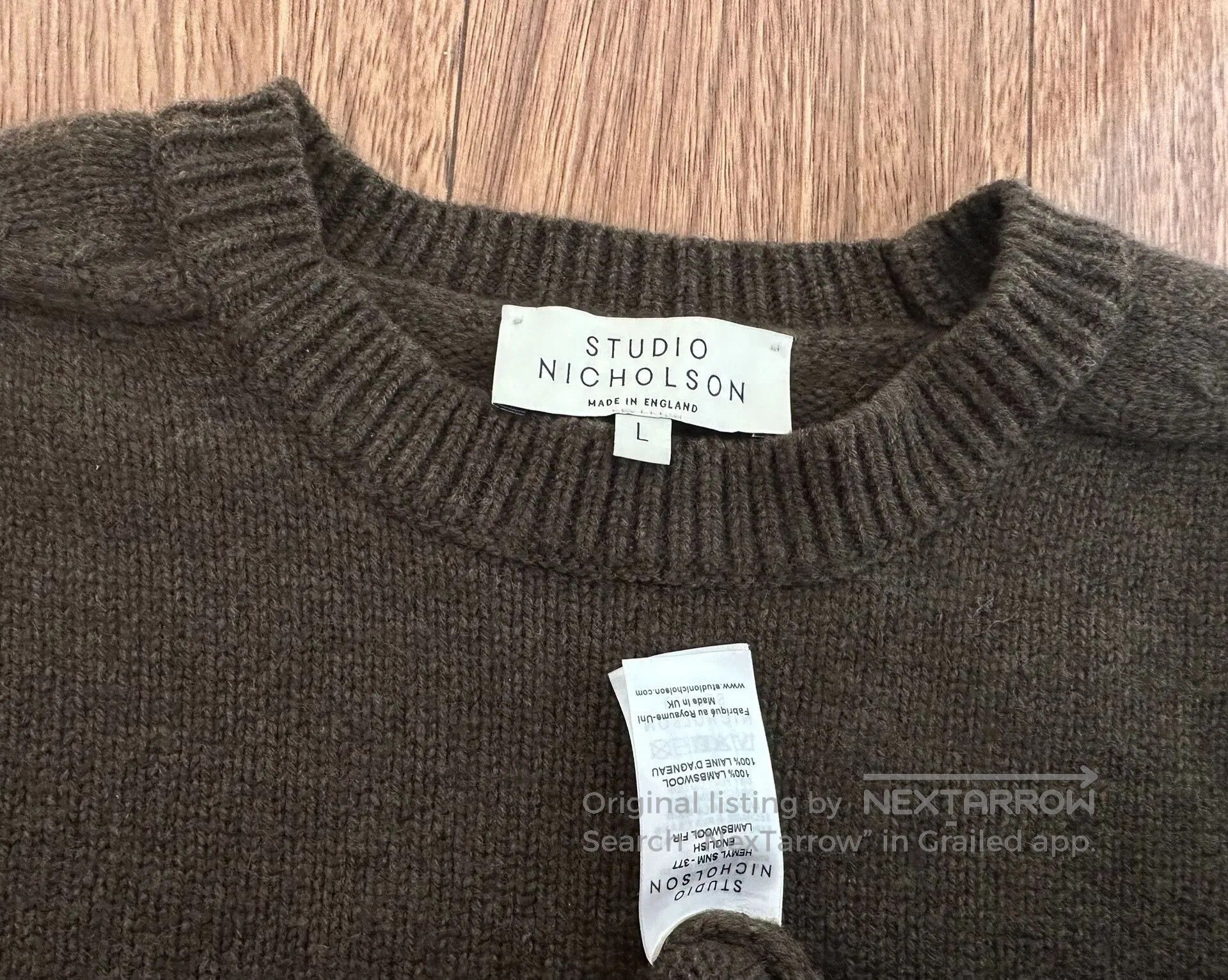 Studio Nicholson studio nicholson guernsey jumper in dark brown. Size US L / EU 52-54 / 3 - 2 Thumbnail