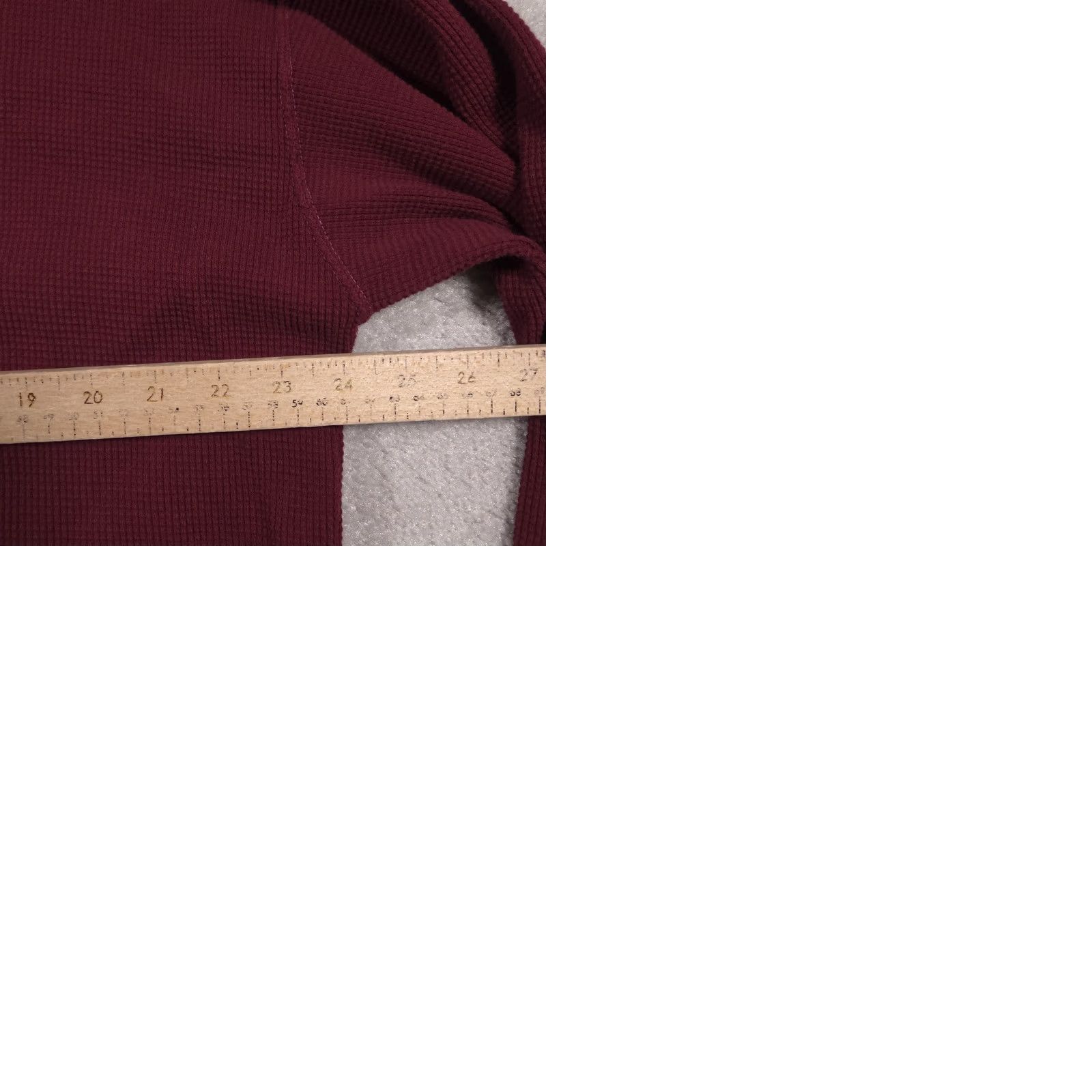 Rails VIA AMERICA TRAILS Polo Shirt Mens Large Maroon Long Sleeve Waffle Knit Thermal Polo Shirt Mens L Maroon Size US L / EU 52-54 / 3 - 9 Thumbnail
