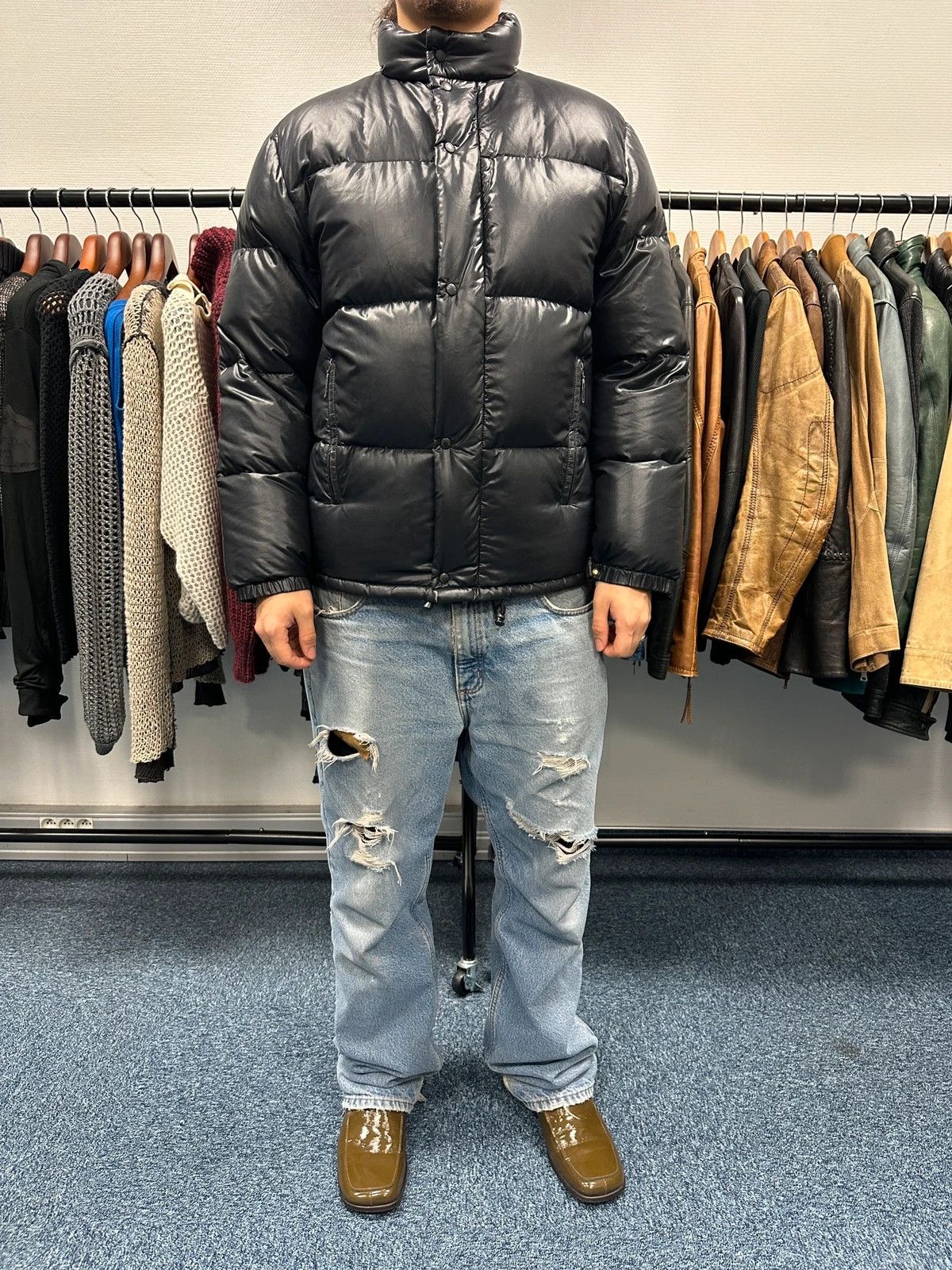 Moncler Moncler 90’s Black Vernis Nylon Hooded Down Puffer Jacket Size US S / EU 44-46 / 1 - 1 Thumbnail