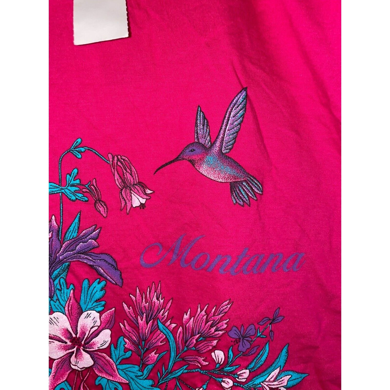 Jerzees Vintage Montana Garden Shirt Pink Graphic Tee VTG 90s Large Size US L / EU 52-54 / 3 - 2 Thumbnail