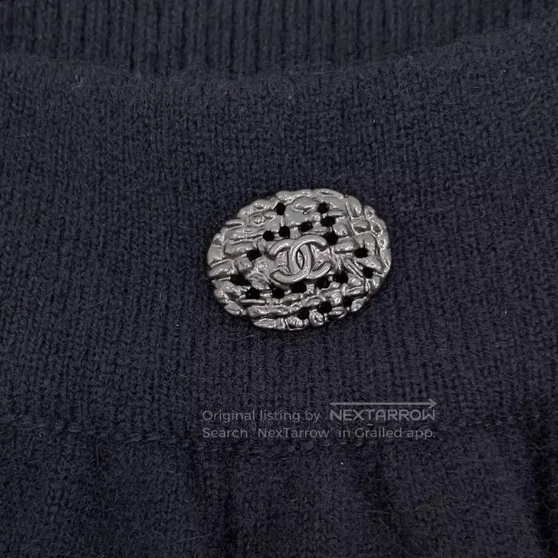 Chanel Chanel Black logo silver logo wool short-sleeved knitted d Size XS / US 0-2 / IT 36-38 - 6 Thumbnail