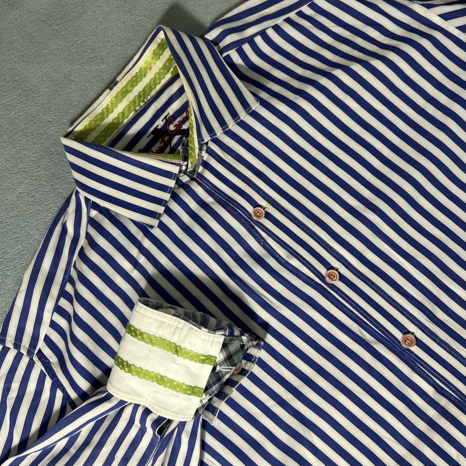 Robert Graham Robert Graham Oxford Button Up Shirt Men Medium Basketweave Size US M / EU 48-50 / 2 - 9 Thumbnail