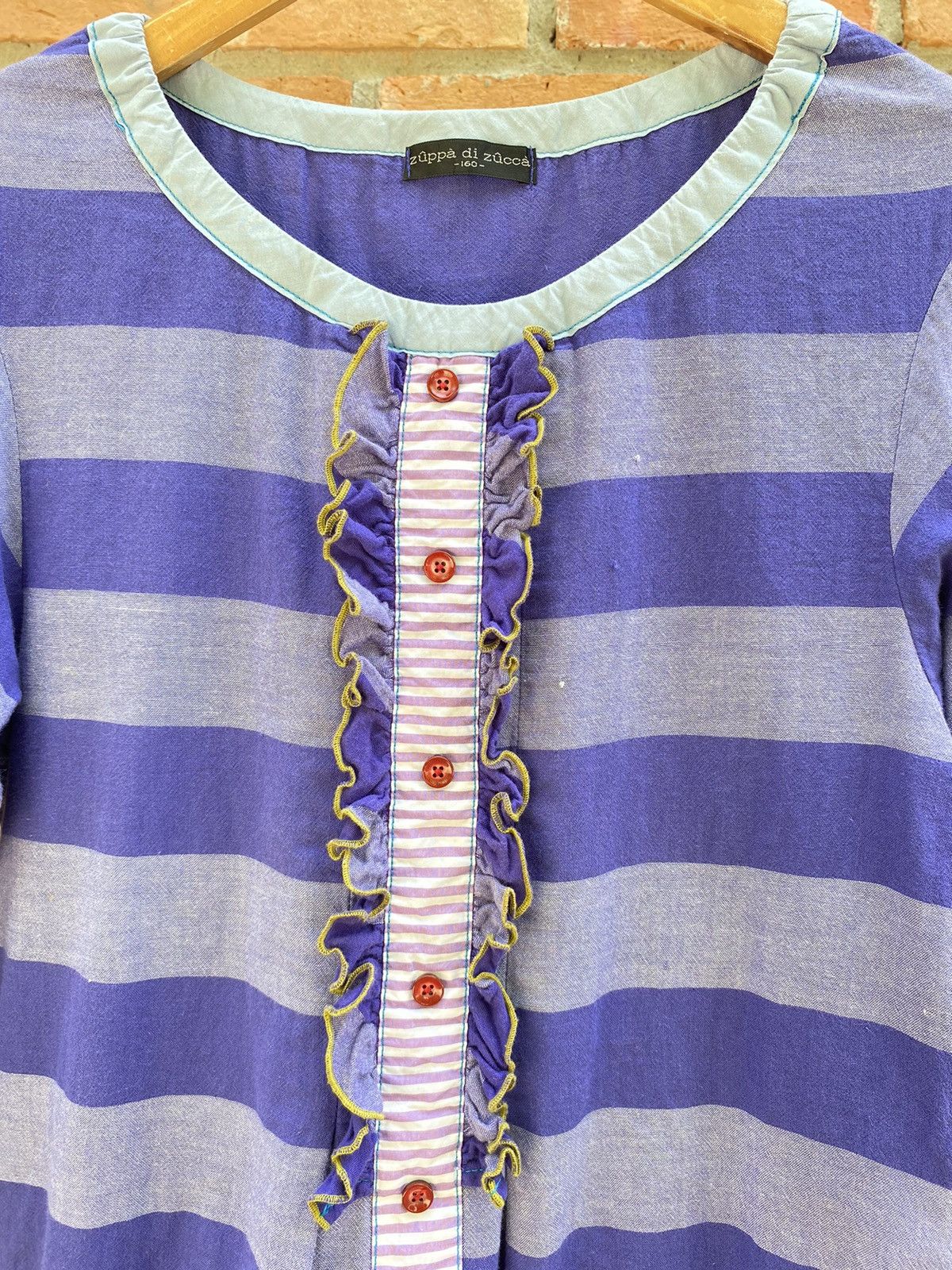 Zucca Zucca stripped ruffle purple blouse Size M / US 6-8 / IT 42-44 - 11 Thumbnail