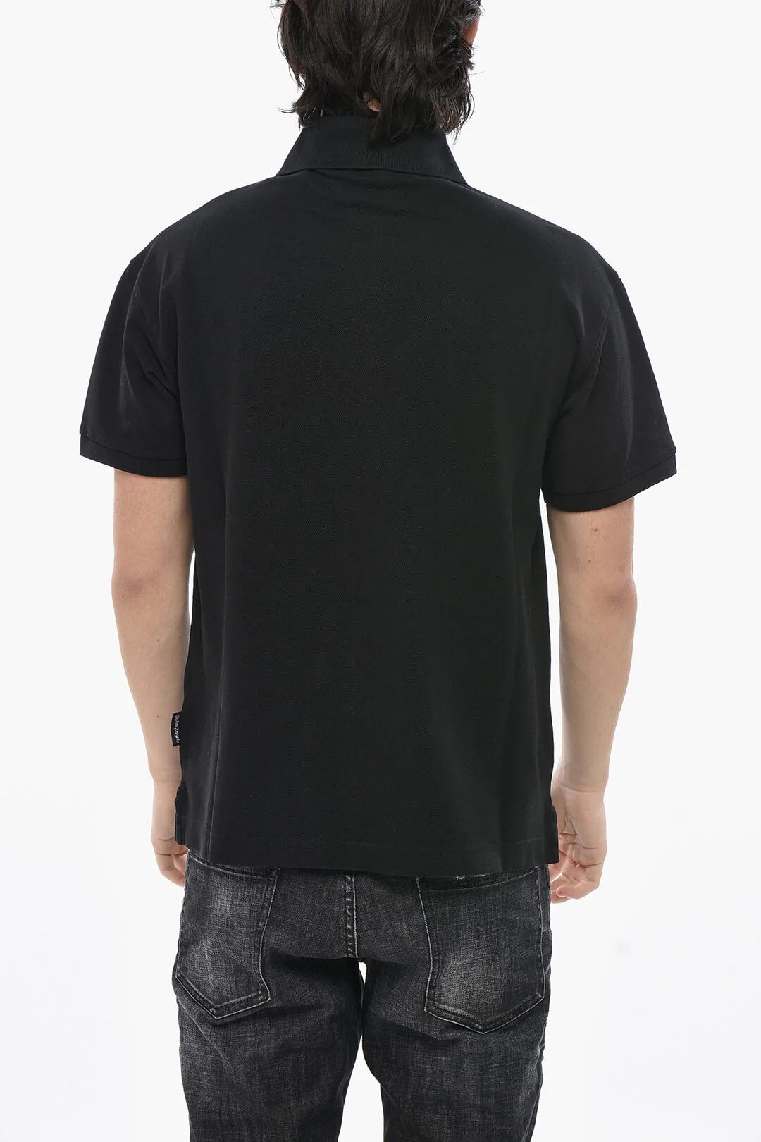 Palm Angels og1mm0226 Cotton Piqué Polo Shirt in Black Size US XS / EU 42 / 0 - 2 Thumbnail