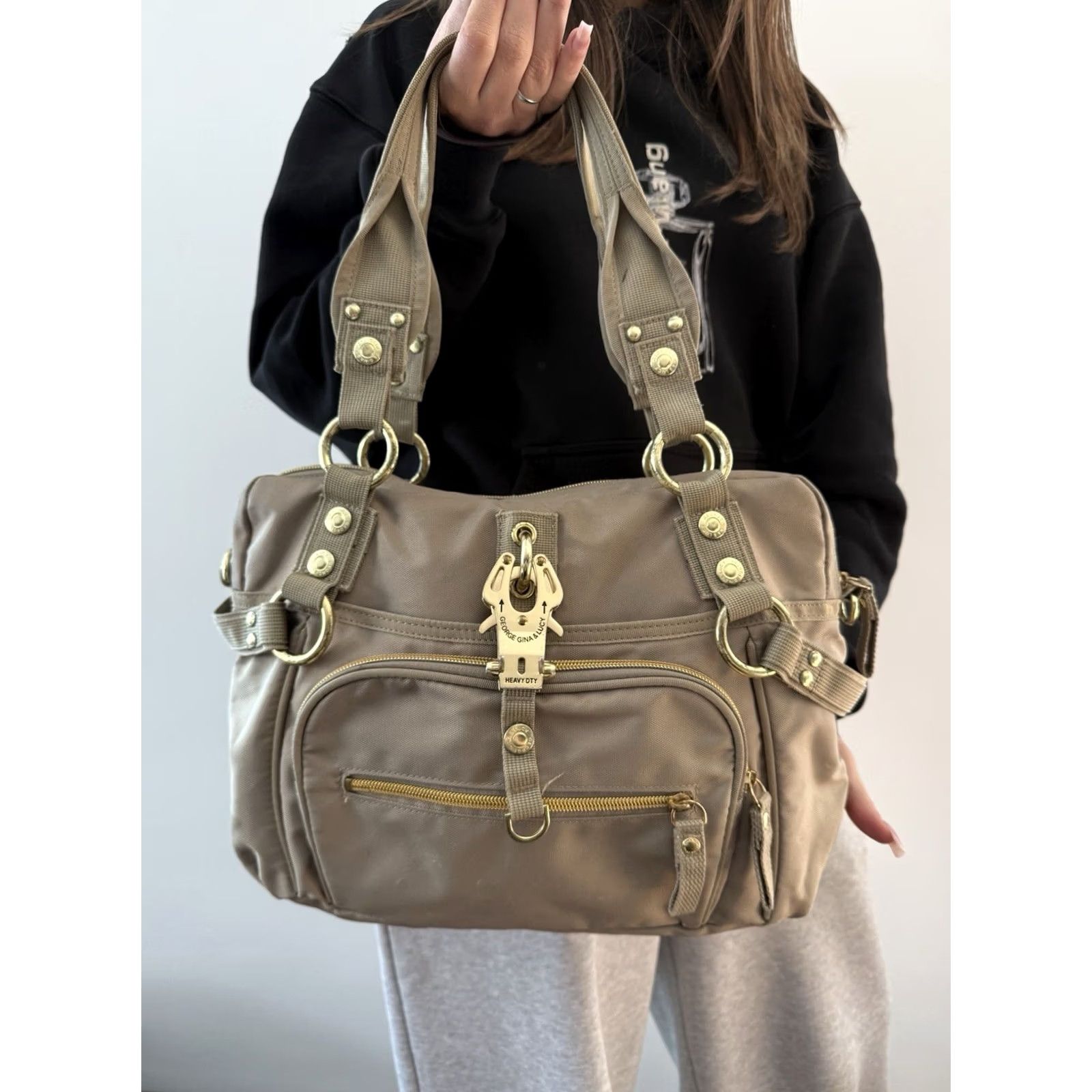 George Gina & Lucy George Gina & Lucy Cheekicheeks Golden Nylon Shoulder Bag Y2K GGL Archive Women Size ONE SIZE - 2 Thumbnail