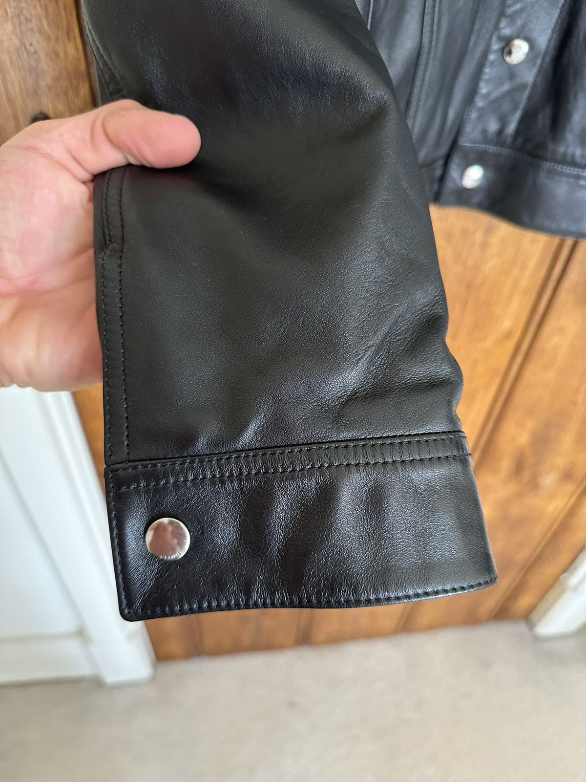 Celine Celine x Hedi leather trucker jacket 50 BNWT Hedi Slimane Size US M / EU 48-50 / 2 - 14 Thumbnail