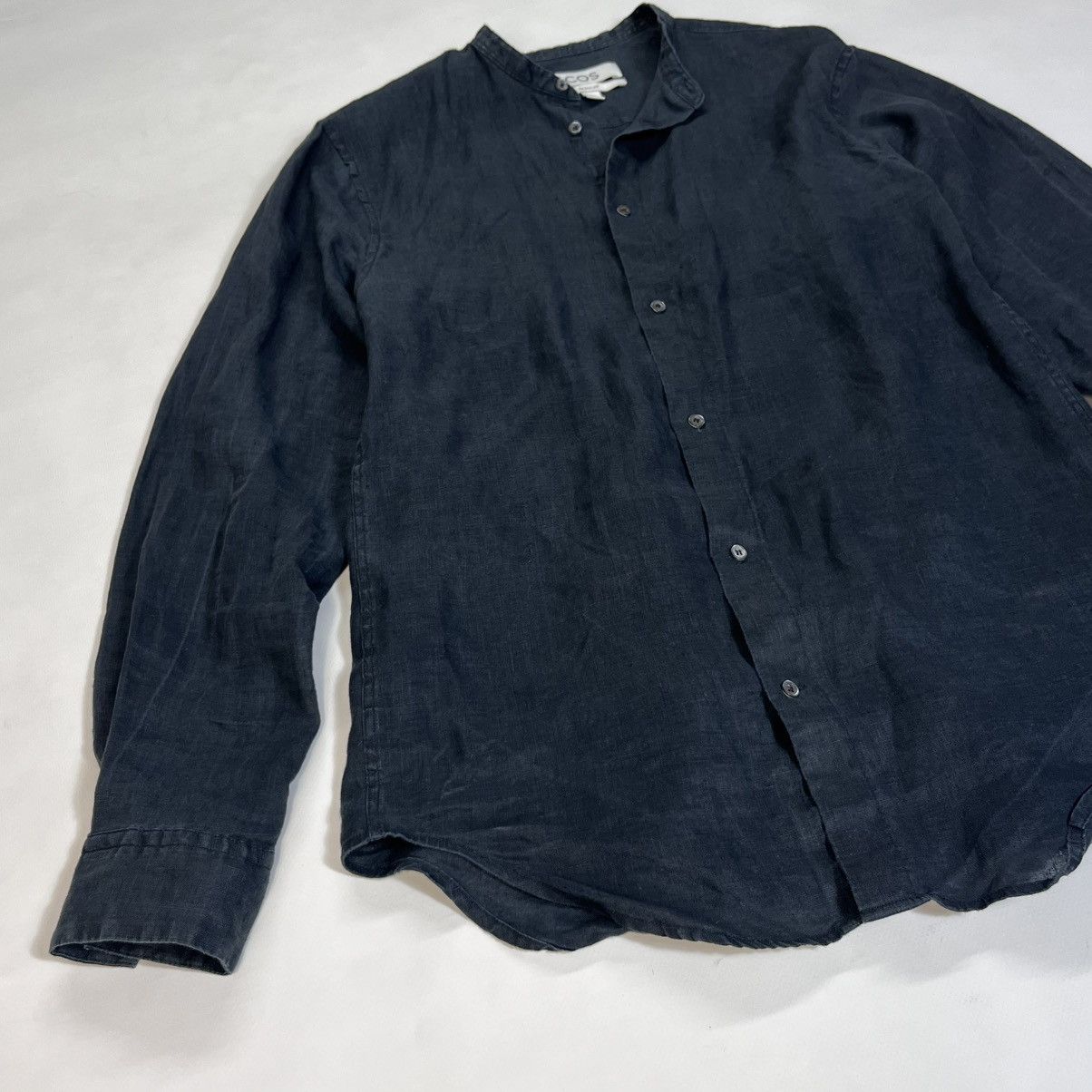 Cos Cos Regular True Hemp Black Navy Button Shirt Size US M / EU 48-50 / 2 - 5 Thumbnail