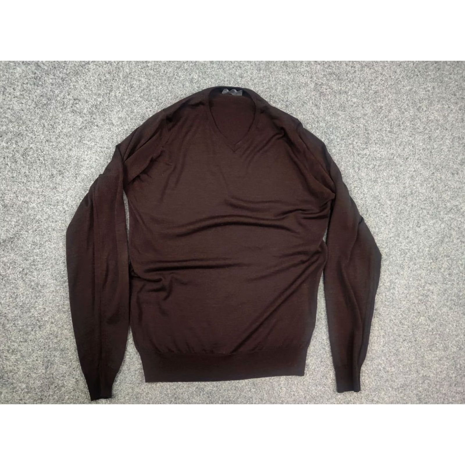 John Smedley John Smedley England Design Wool Sweater Shirt Pullover Long Sleeve V-Neck Brown Mens L Capstone Casual Winter - Size US L / EU 52-54 / 3 - 3 Thumbnail