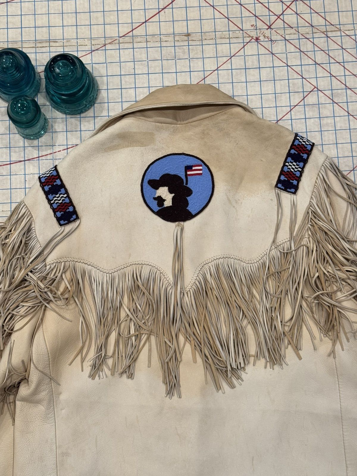 Vintage Vintage Fringe and Beaded Western Wear Leather Jacket Size44 Size US L / EU 52-54 / 3 - 10 Thumbnail