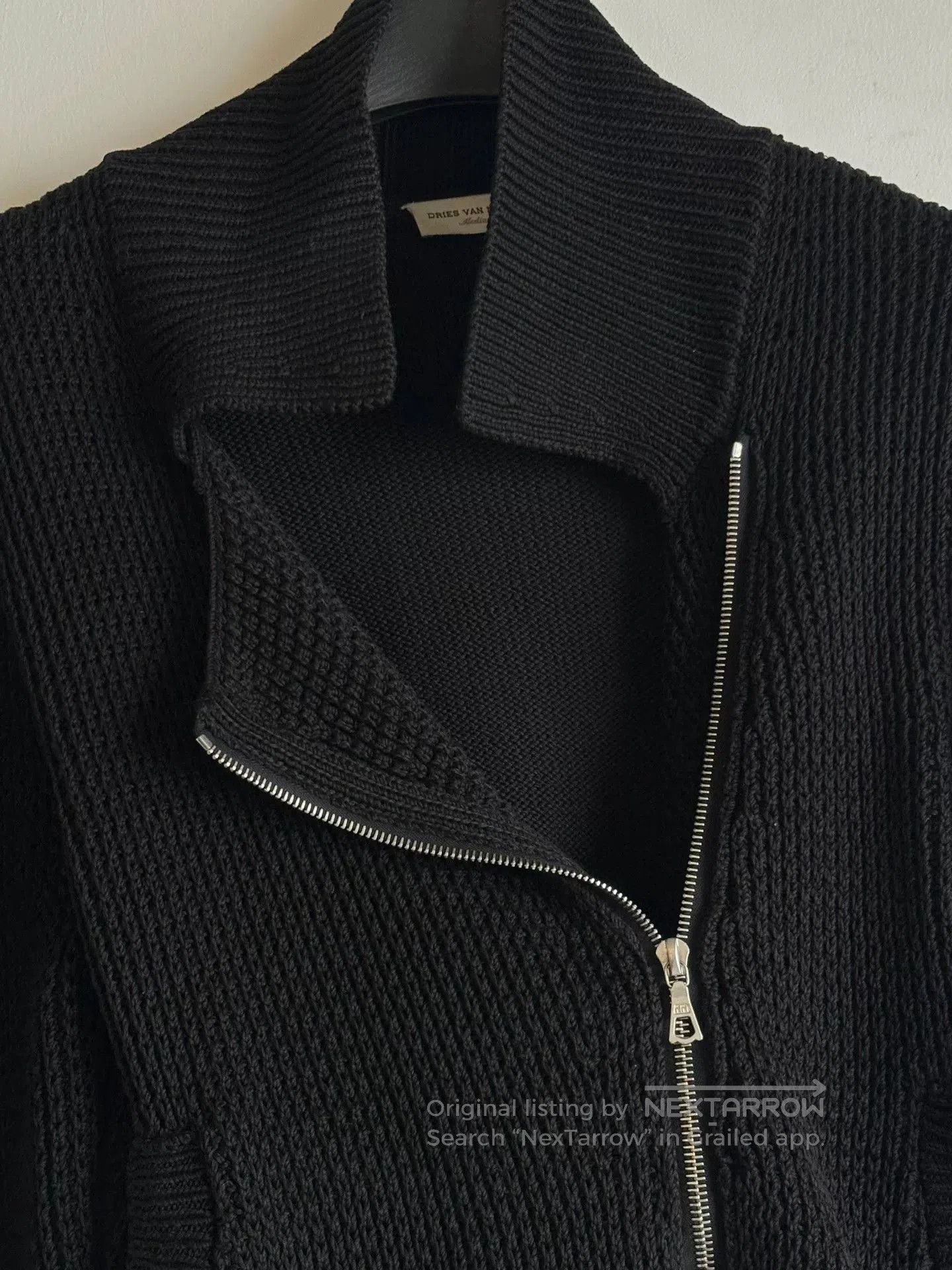 Dries Van Noten black zippered knit jacket by Dries Van Noten. Size M / US 6-8 / IT 42-44 - 2 Thumbnail