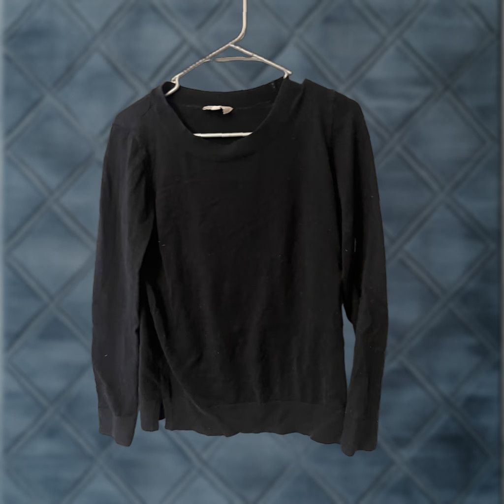 Loft Loft Long Sleeve Black Knit Crew Neck Sweater Size S Size S / US 4 / IT 40 - 1 Thumbnail