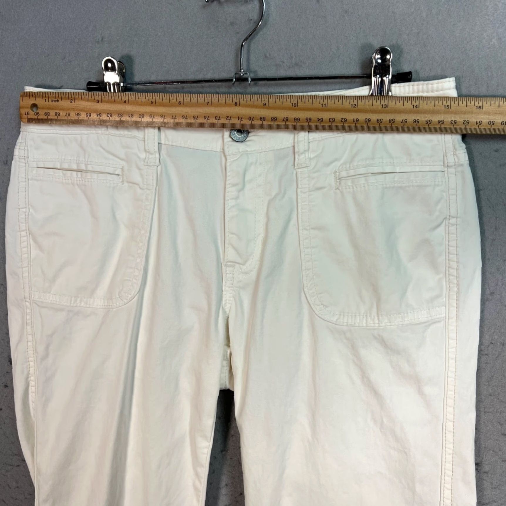 Gap Gap Women Pants - Cropped Straight Leg, Low Rise, White, Size 4, Stretch Cotton Spandex, Casual Summer/Air, 30in Waist, Gap Brand Size 27" / US 4 / IT 40 - 4 Thumbnail