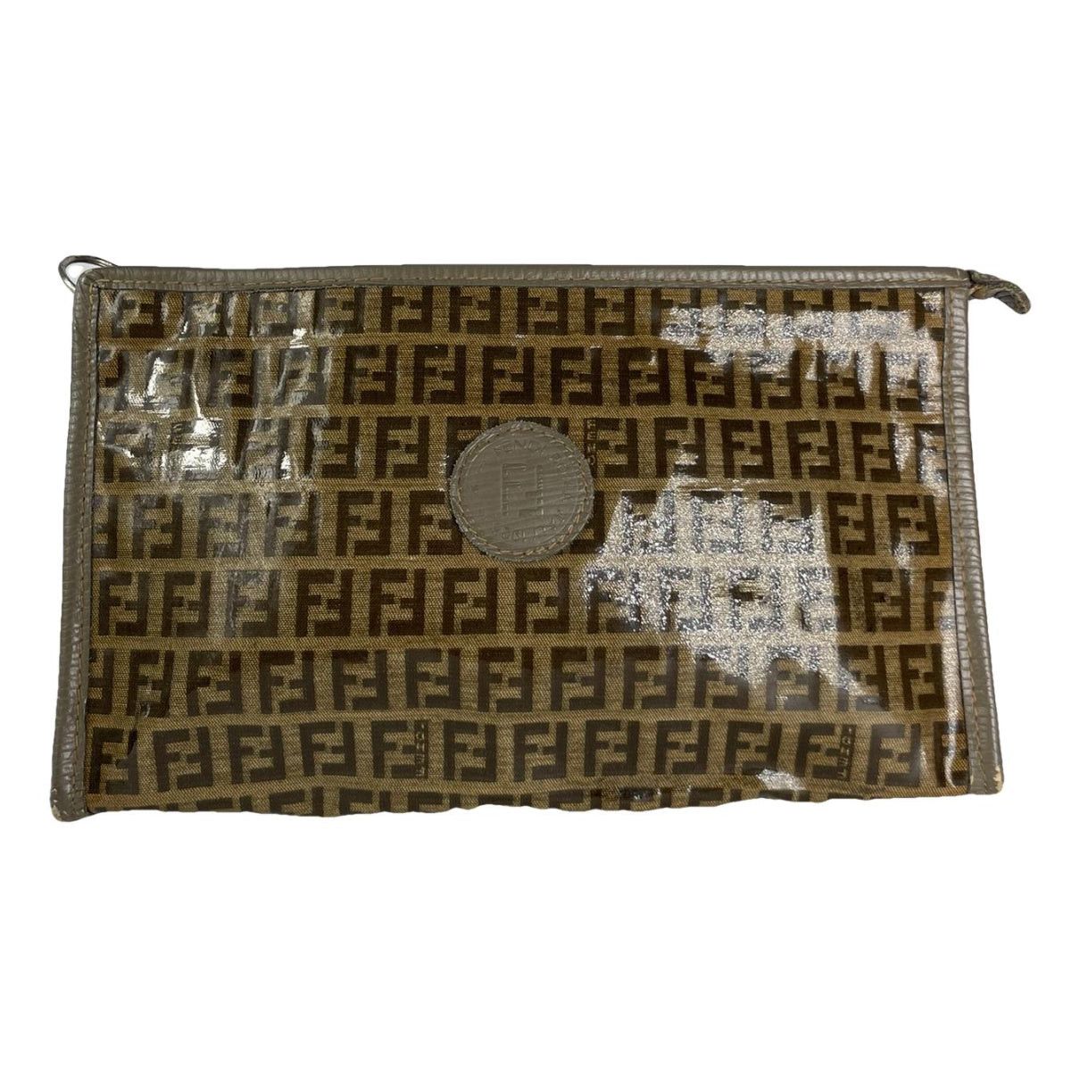 Fendi Baguette Brown Patent Leather Clutch Bag Size ONE SIZE - 1 Thumbnail