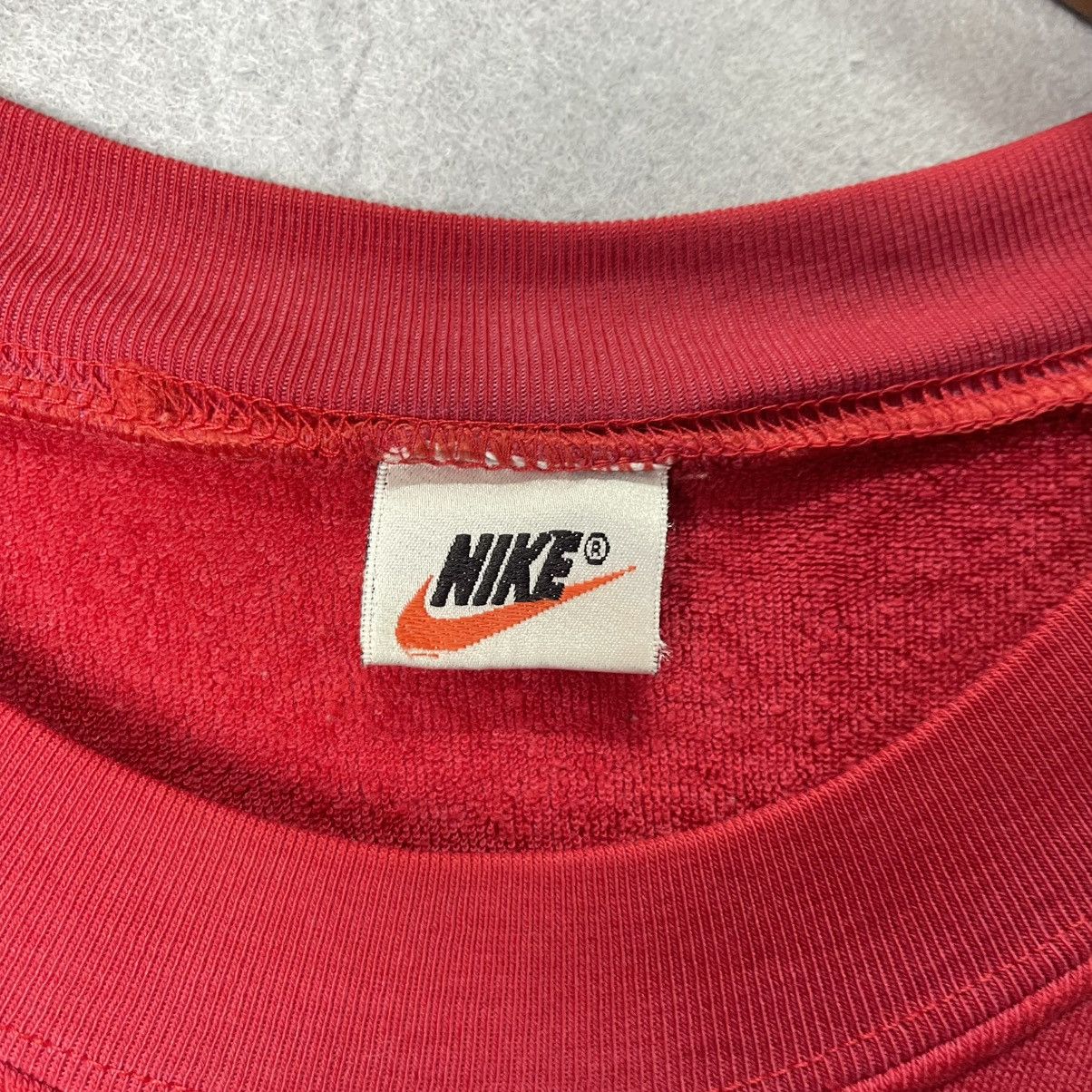 Nike Vintage Nike Script Swoosh Crewneck Sweatshirt Red Size US XL / EU 56 / 4 - 8 Thumbnail