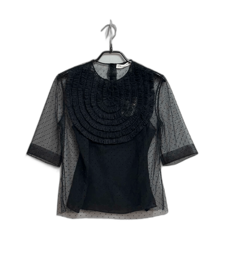 Dior Dior Mesh Top with Ruffled Detail-2505 Size XS / US 0-2 / IT 36-38 - 1 Thumbnail