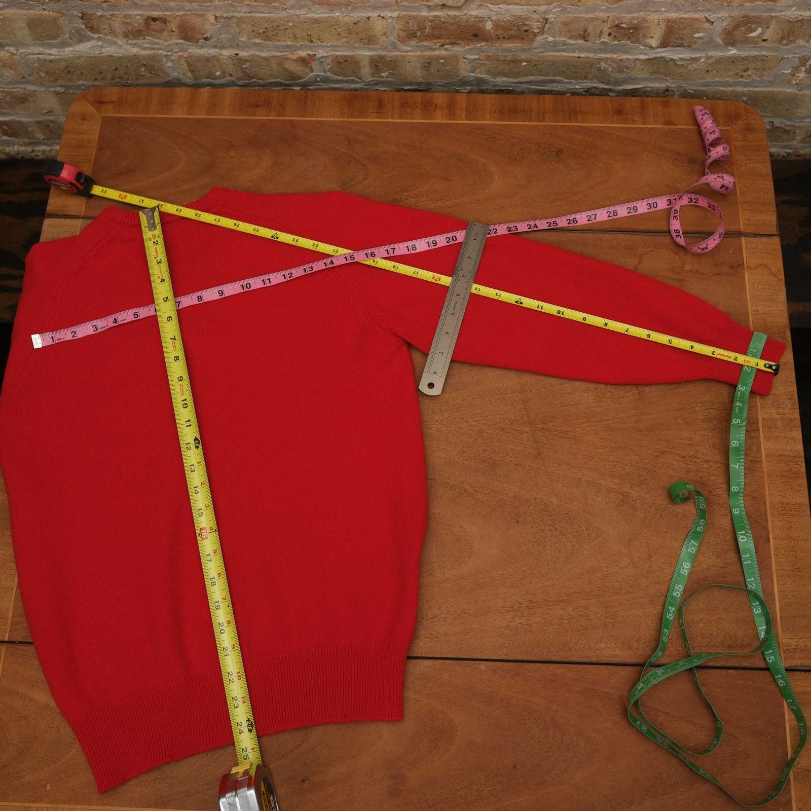 Lands' End VTG Made in England Lands End V Neck Lambswool Red Sweater M Size US M / EU 48-50 / 2 - 6 Thumbnail