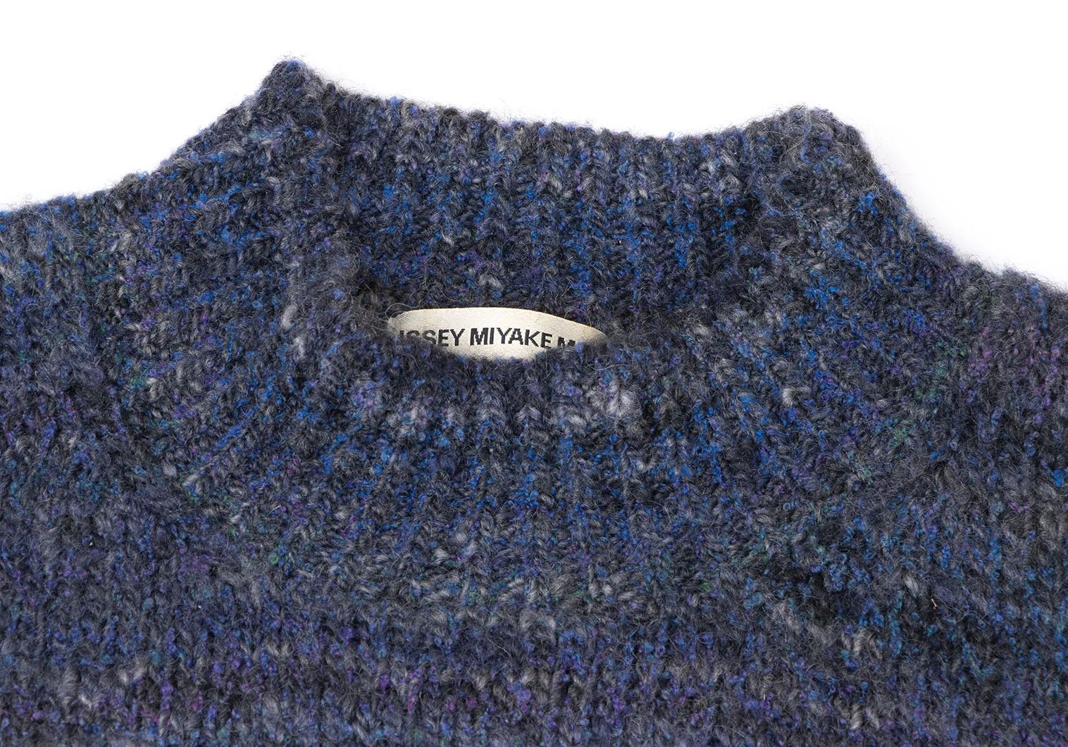 Issey Miyake Wool Nylon Mix Color Knit Sweater in Blue, Size M Size US M / EU 48-50 / 2 - 3 Thumbnail
