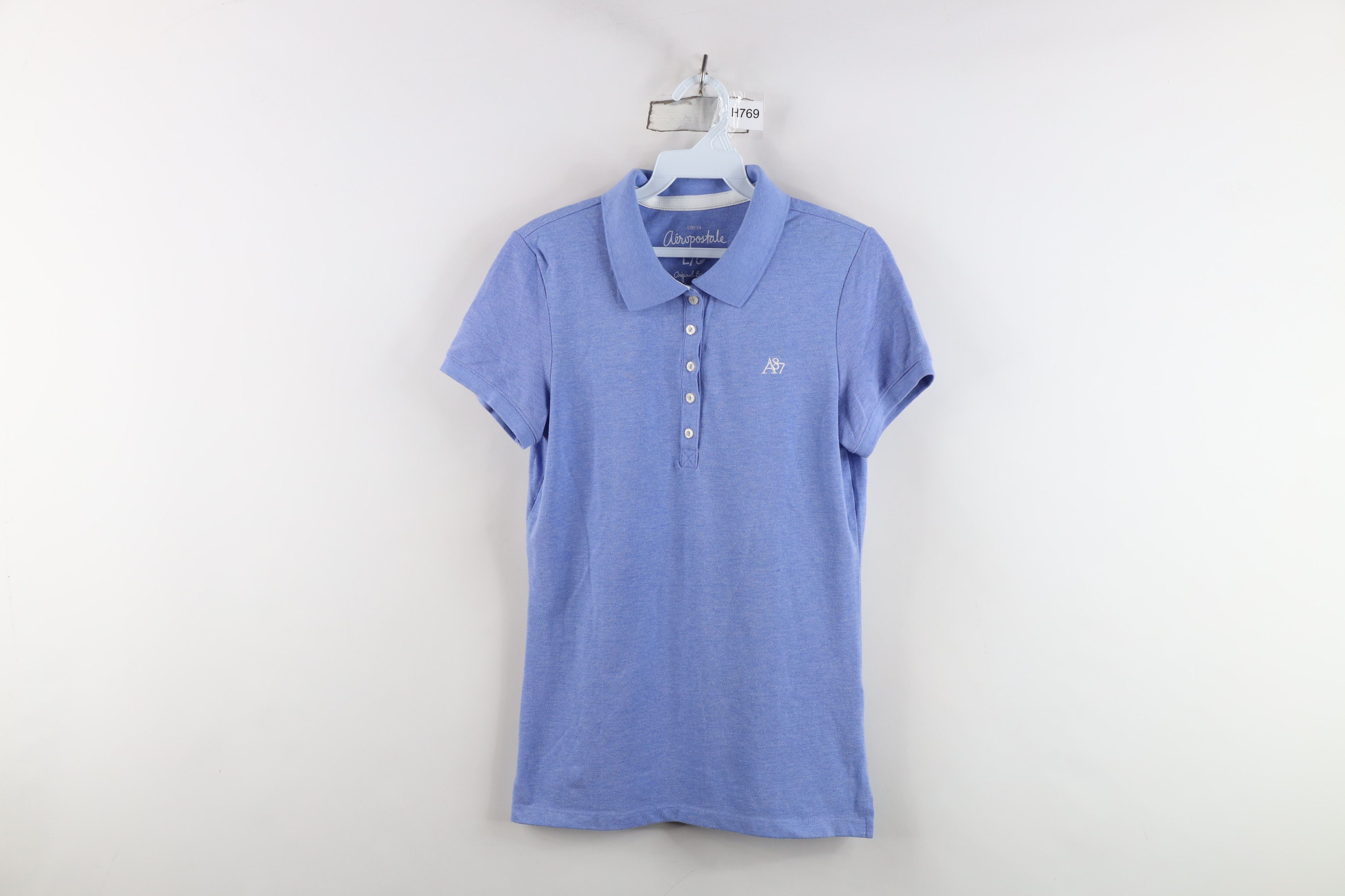 Aeropostale Vintage Y2K Aeropostale Collared Polo Shirt Heather Blue Size L / US 10 / IT 46 - 1 Thumbnail