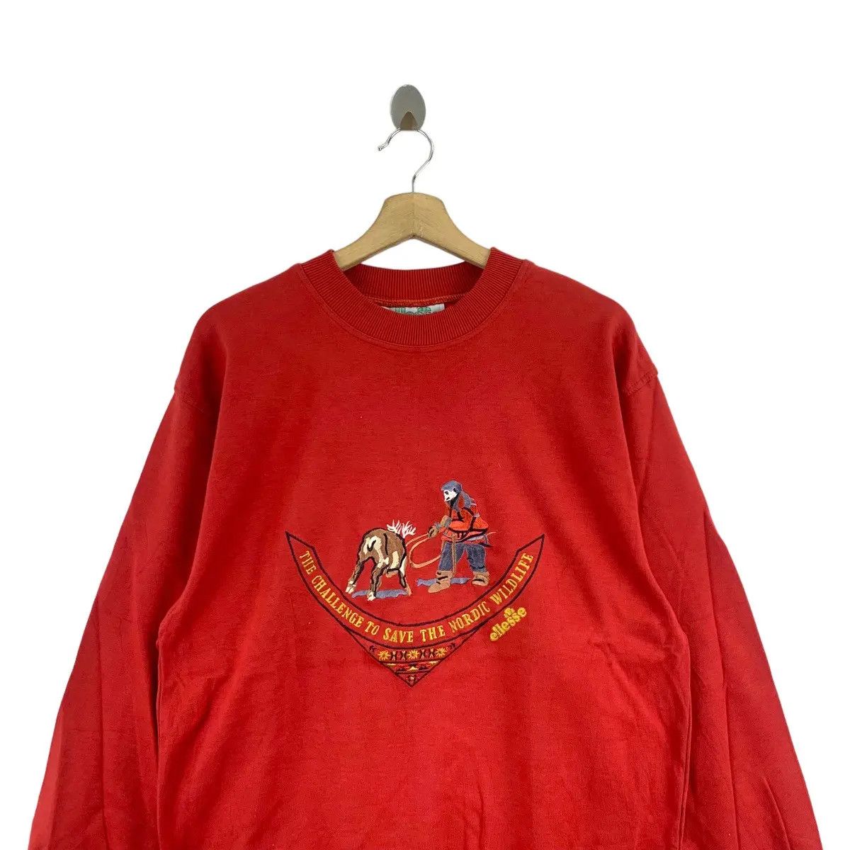 Ellesse Vintage ELLESSE PERUGIA ITALIA Nordic Wildlife Sweatshirt Size L / US 10 / IT 46 - 5 Thumbnail