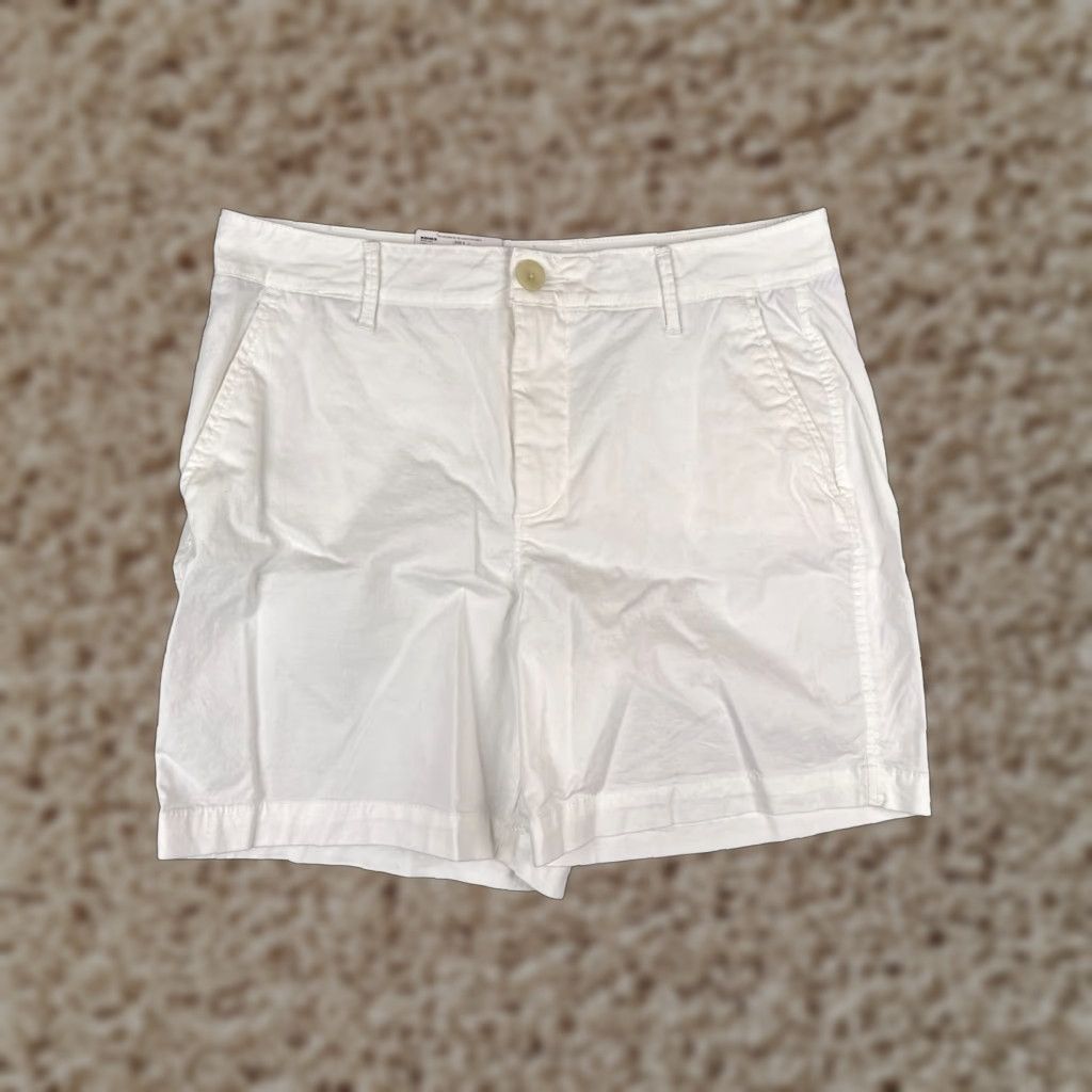 Croft & Barrow Croft Barrow Shorts Womens 8 White Flat Front Chino Cotton Blend Casual 32x5.5 Size 30" / US 8 / IT 44 - 1 Thumbnail