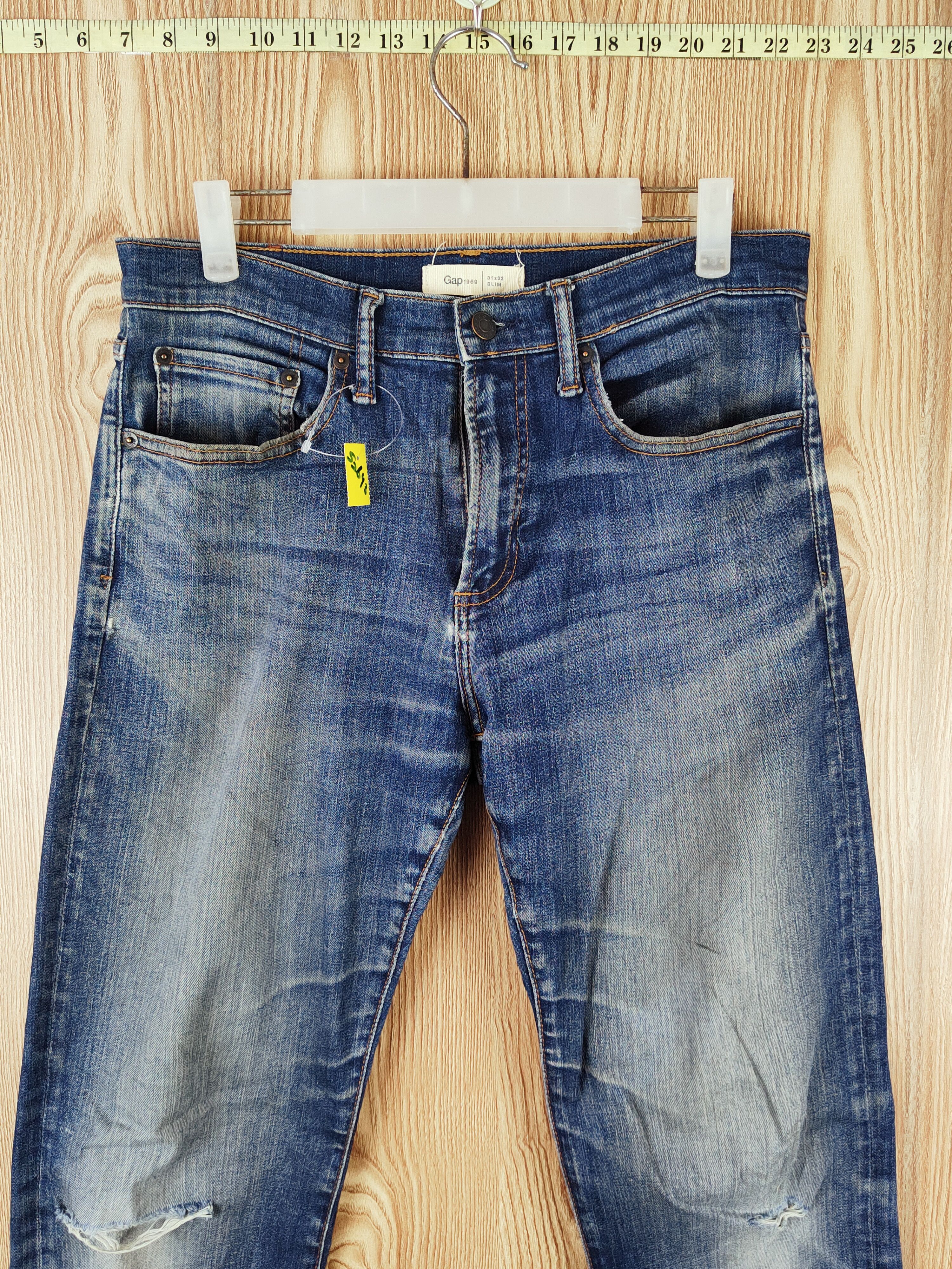 Gap Gap Dark Blue Distressed Ripped Jeans #S2693 Size US 32 / EU 48 - 2 Thumbnail