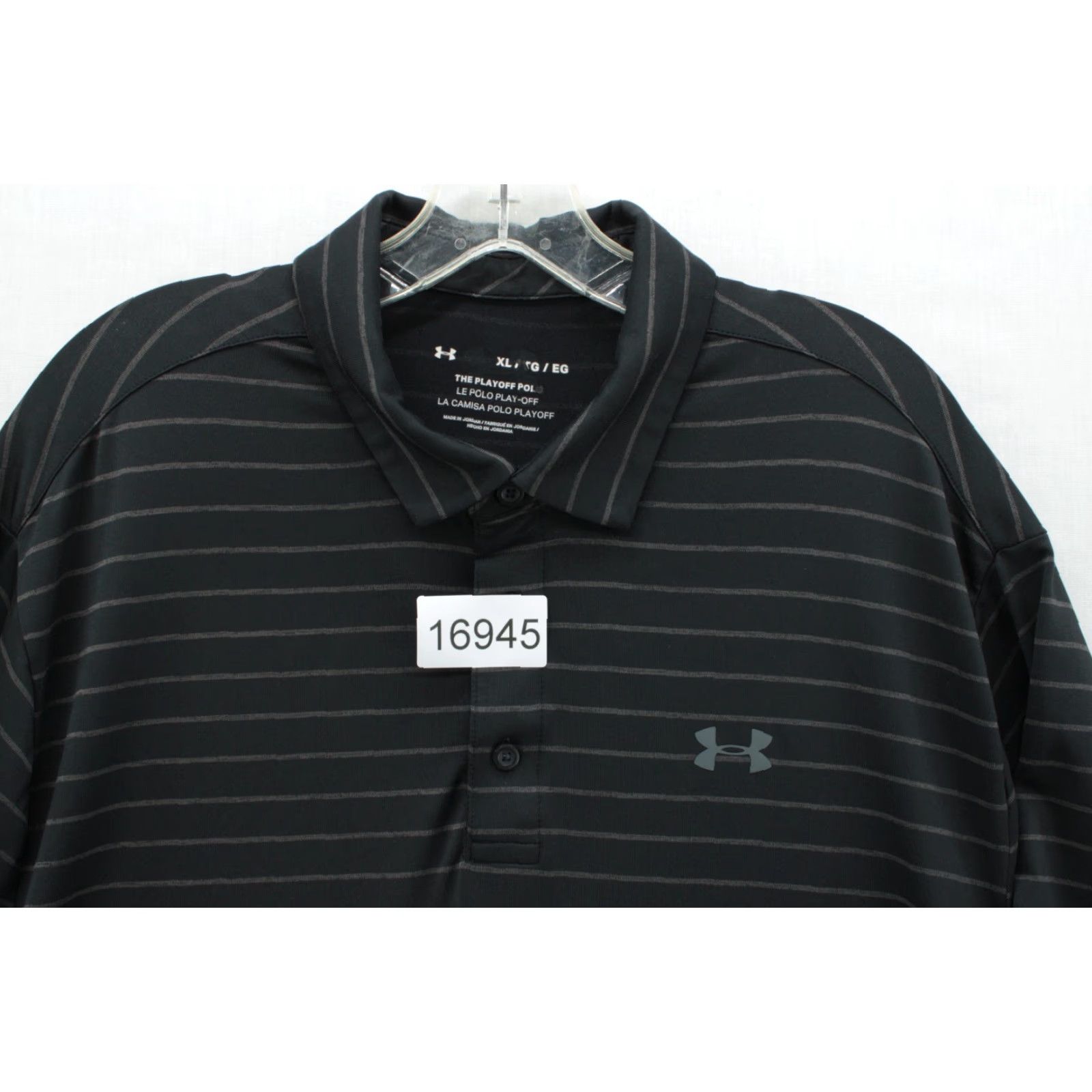 Under Armour Under Armour The Playoff Polo Shirt Mens XL Black Striped Short Sleeve Polo Preppy Shirt Size US XL / EU 56 / 4 - 7 Thumbnail