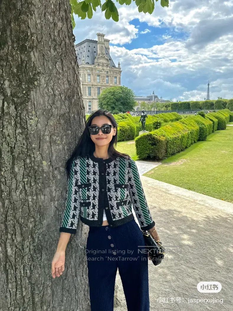 Chanel Chanel 24A green thousand-bird check colour block jacket Size XS / US 0-2 / IT 36-38 - 9 Thumbnail