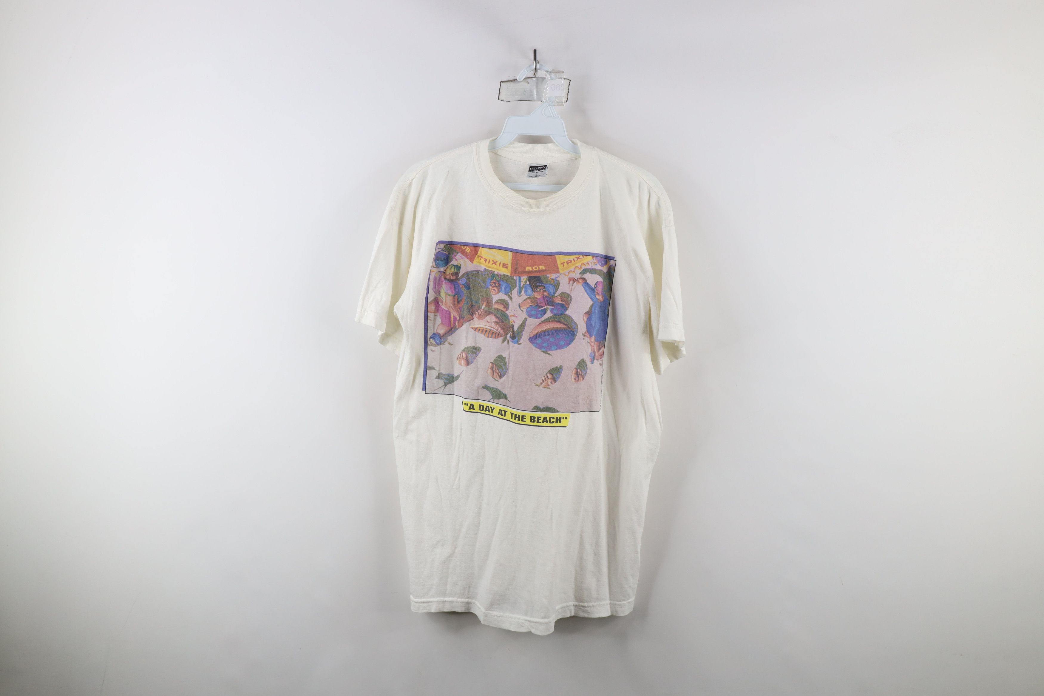 Vintage Vintage 90s Streetwear At The Beach Comic Obese Fat T-Shirt Size US L / EU 52-54 / 3 - 1 Thumbnail