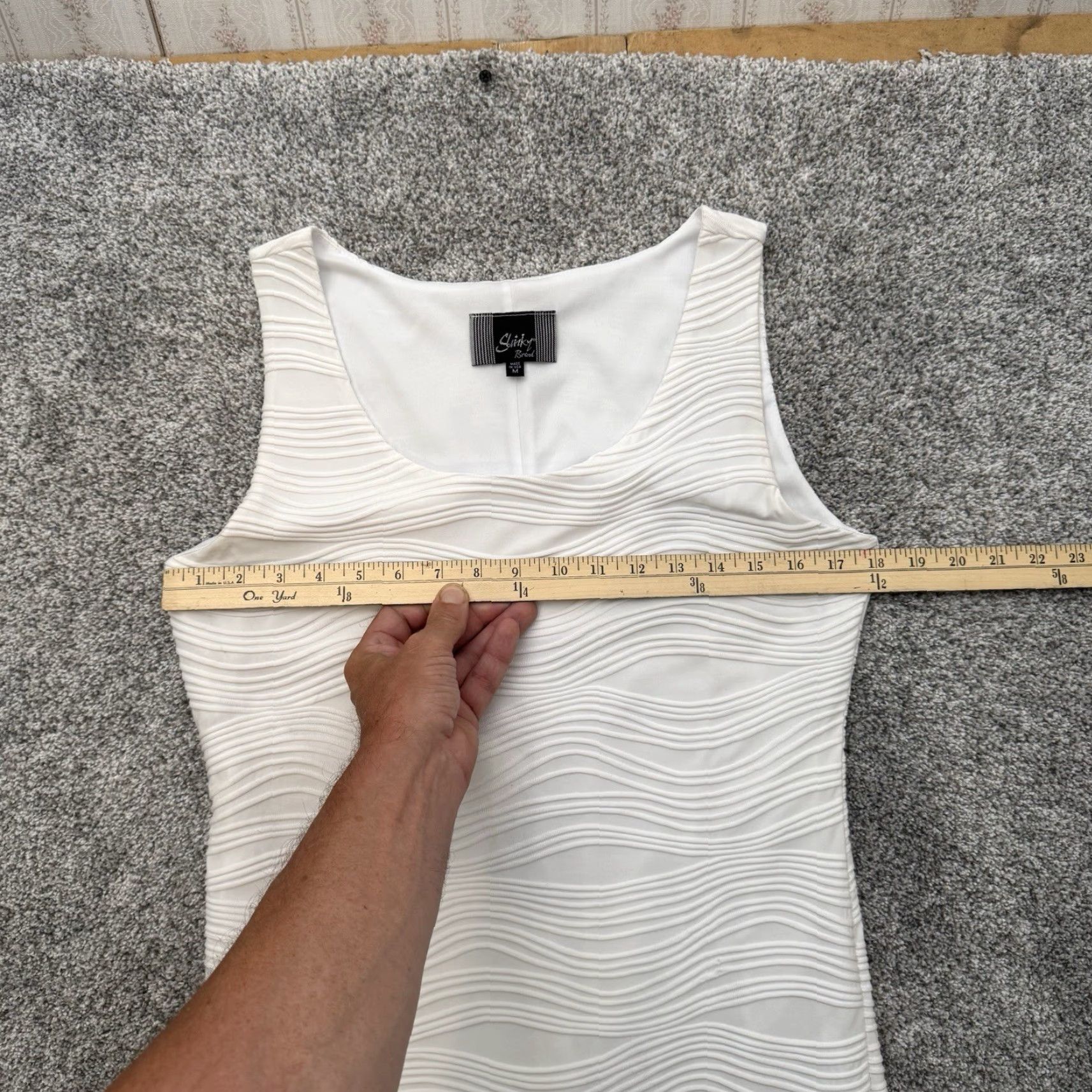 J Brand VINTAGE Slinky Brand Dress M Bodycon Tank Dress Sleeveless Knee Length White Women Regular M Size 90s Classic Wedding Lined Summer Spring Fall Winter Size M / US 6-8 / IT 42-44 - 3 Thumbnail
