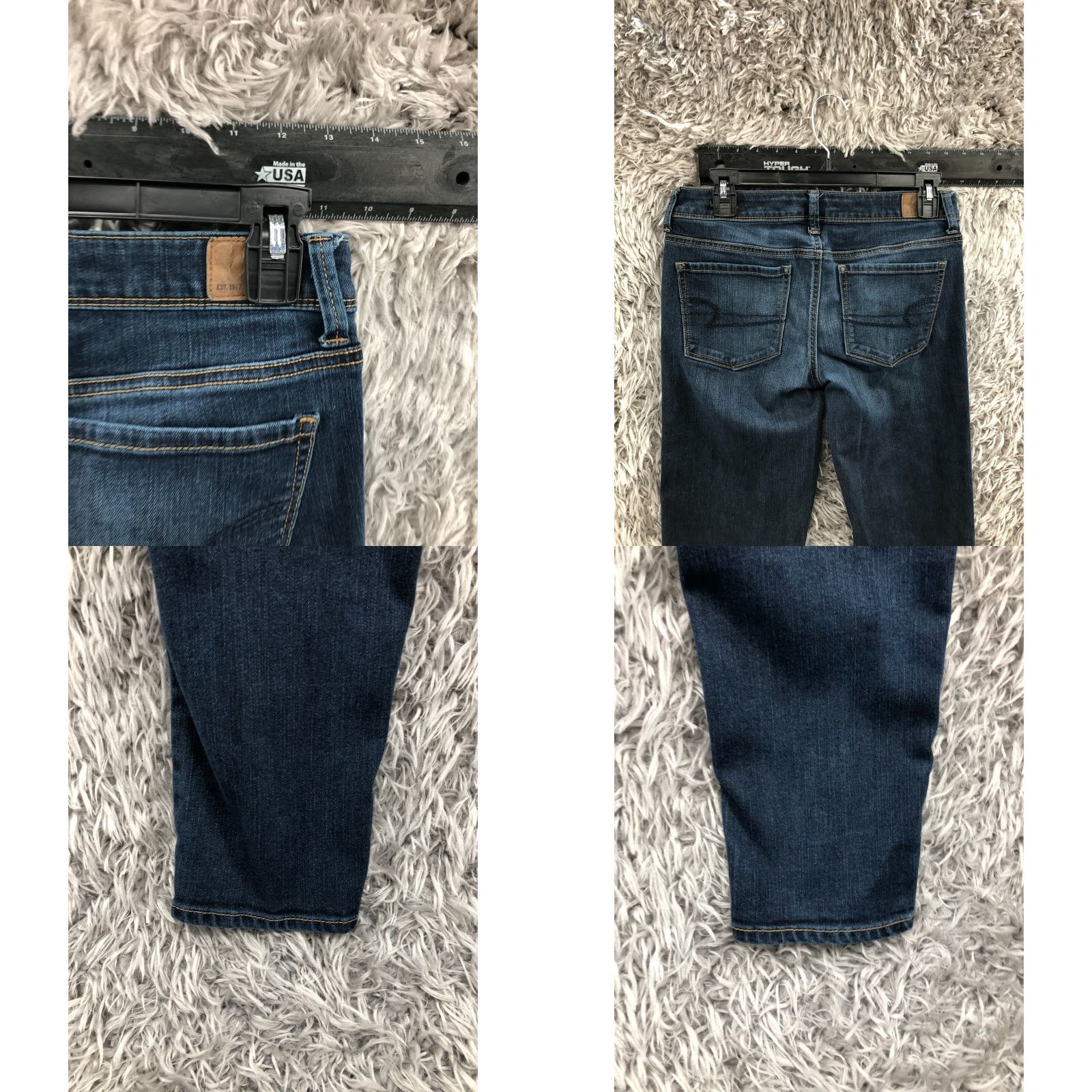American Eagle Outfitters American Eagle Super Skinny Jeans Womens Size 6 Long Medium Wash Blue SMALL FLAW Size 28" / US 6 / IT 42 - 8 Thumbnail