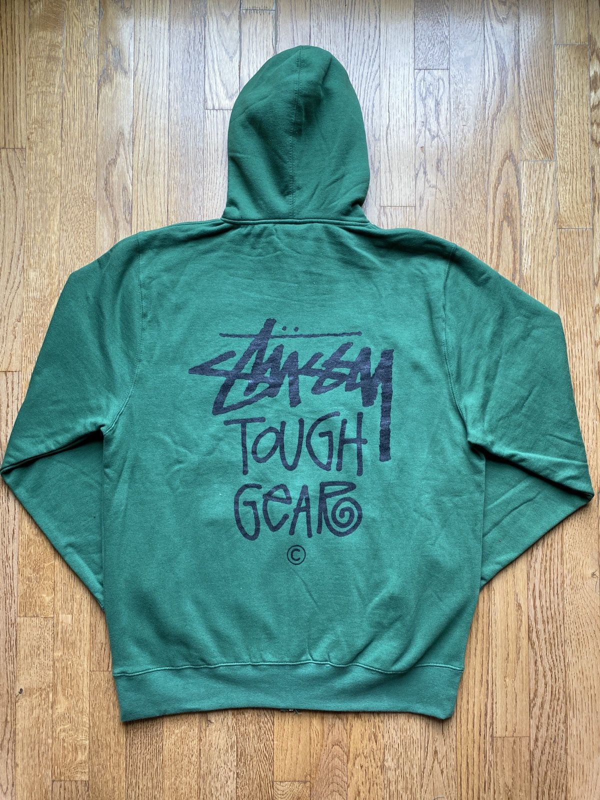 Streetwear × Stussy Stussy Tough Gear Zip Up Hoodie XXL | Grailed