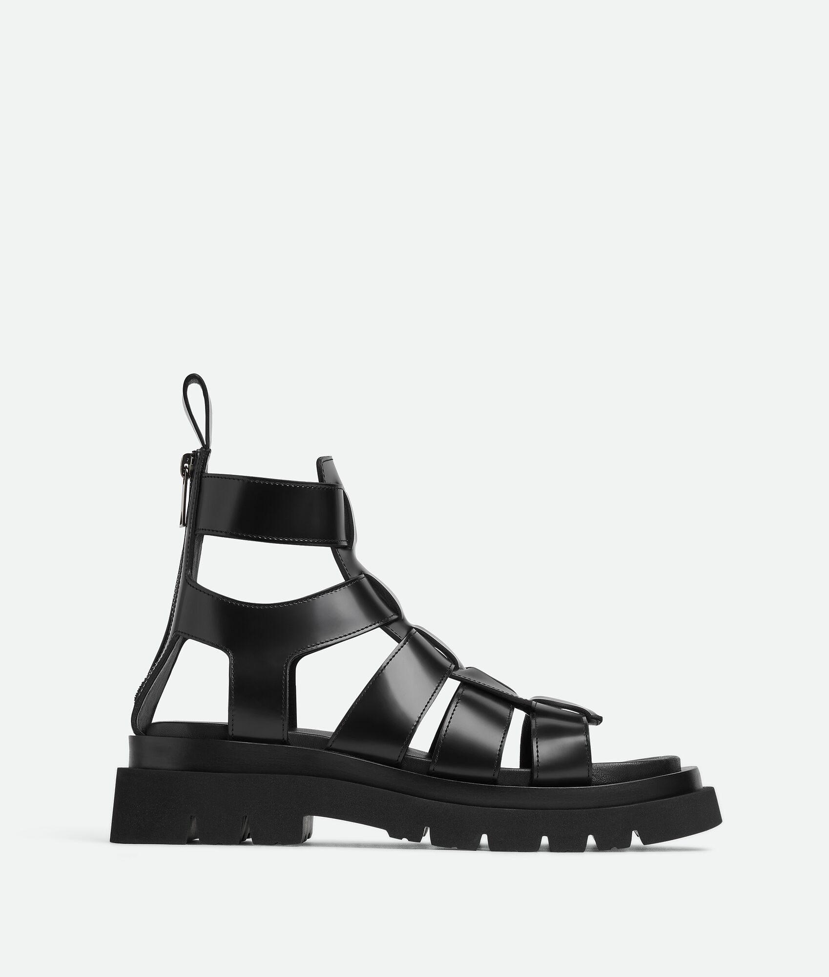 Bottega Veneta o1bcso1str0924 Lug Flat Sandal in Black Size US 7 / IT 37 - 1 Thumbnail