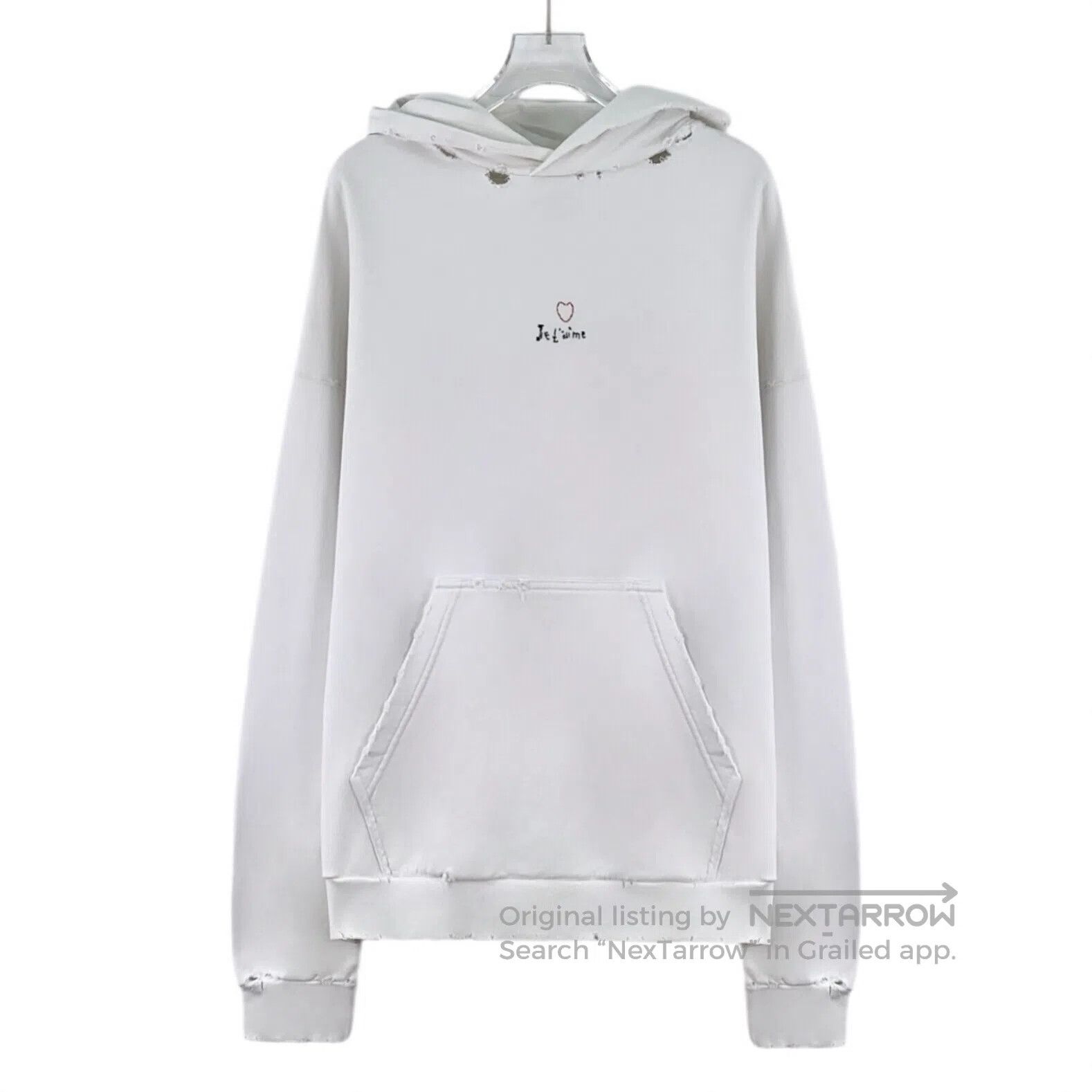 Balenciaga Balenciaga White hole design cotton hooded long sleeve swe Size US XS / EU 42 / 0 - 1 Thumbnail