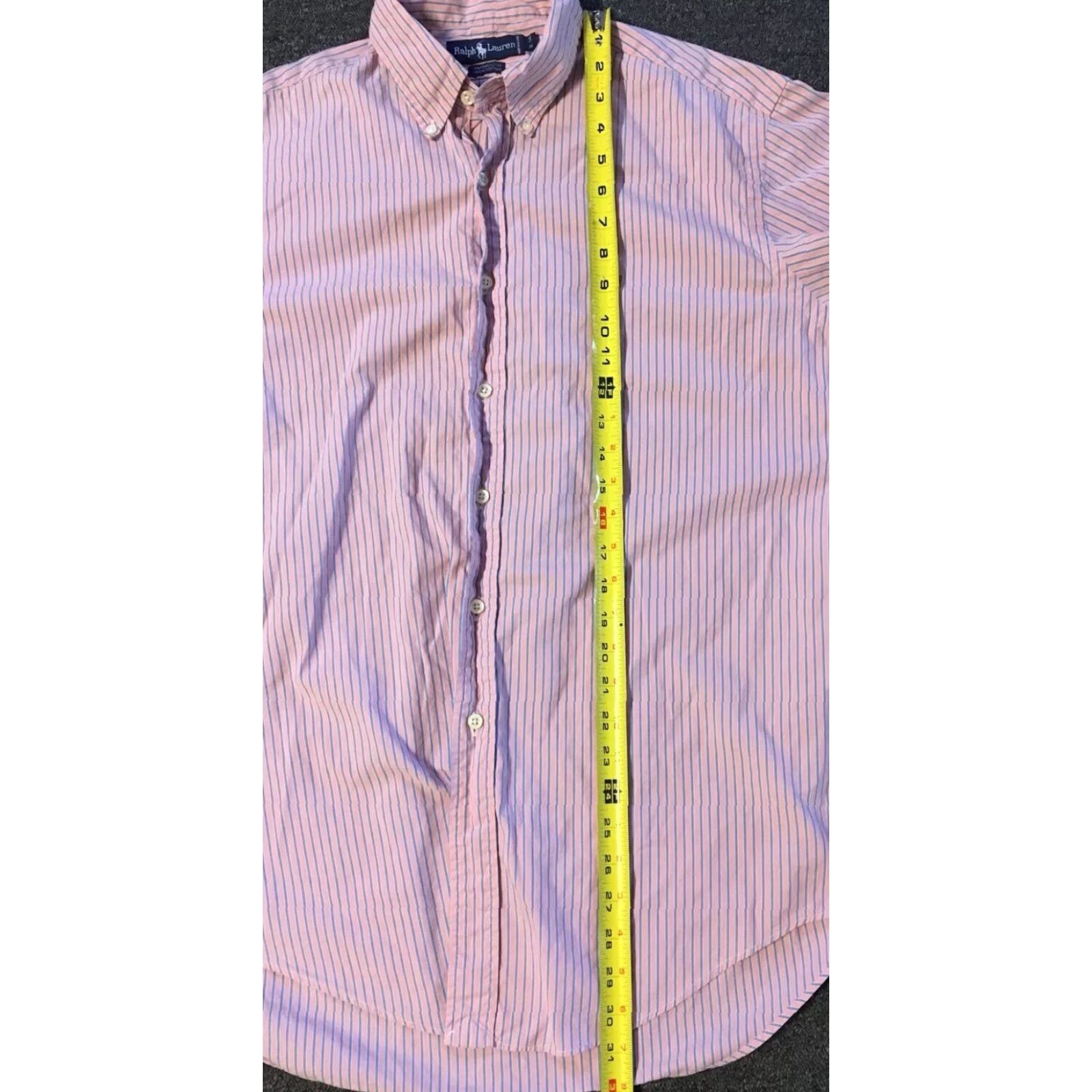 Polo Ralph Lauren Polo Ralph Lauren Shirt Dress Shirt 16 34 Pink/Blue Striped Button-Down 90s Vintage Mens Shirt Size US L / EU 52-54 / 3 - 5 Thumbnail
