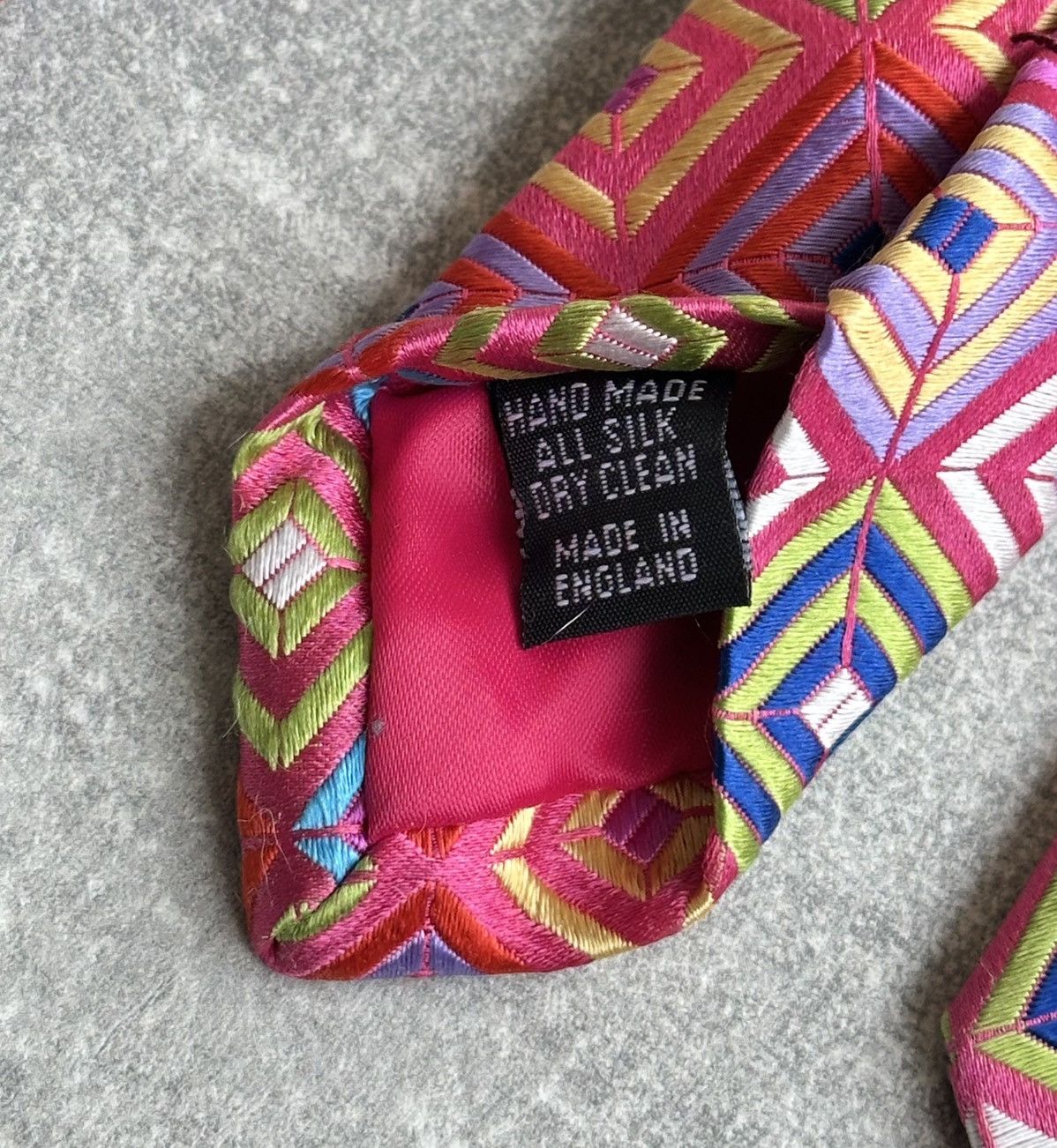 Duchamp Duchamp London Mens Silk Tie Bold Geometric Square Pattern Size ONE SIZE - 6 Thumbnail