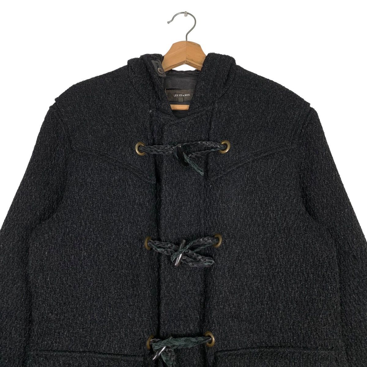 Japanese Brand LES VIS a BOIS Hooded Duffle Coat Wool Overcoat #0378-C17 Size US M / EU 48-50 / 2 - 2 Thumbnail