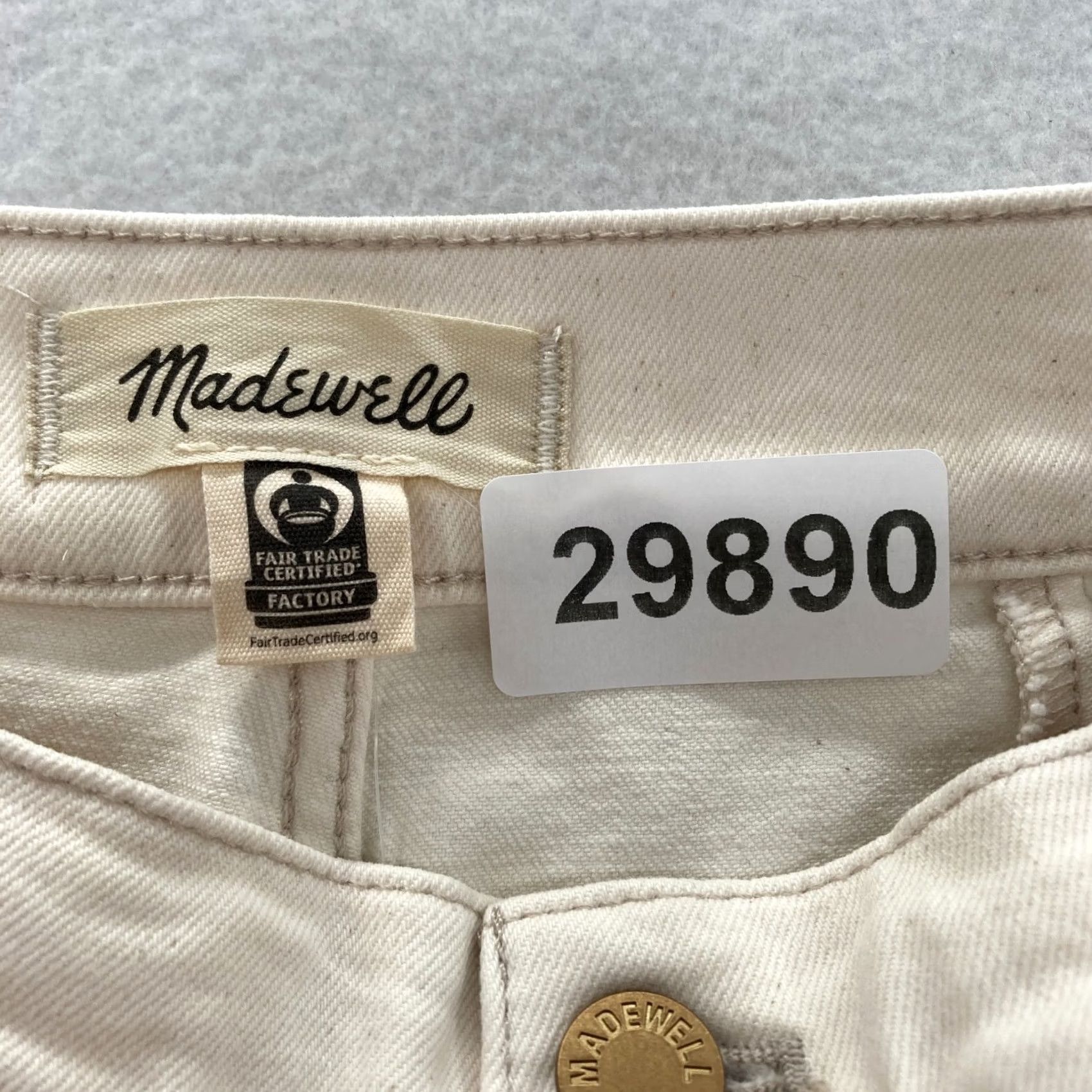 Madewell Madewell Emmett Wide Leg Pants Women's 25 Beige Stretch High Rise Full Length Pants Size 42" / US 20 - 6 Thumbnail
