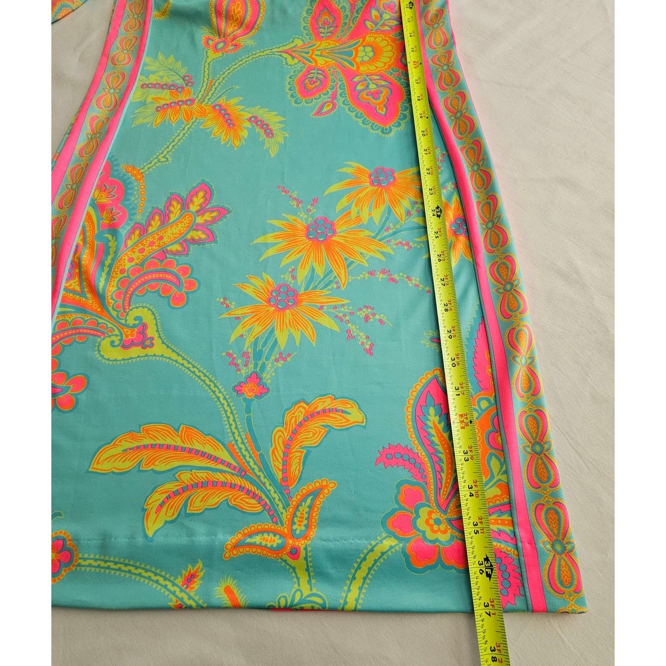 Gretchen Scott GRETCHEN SCOTT Stretch Bright Neon Floral Casual Dress XS Size XS / US 0-2 / IT 36-38 - 5 Thumbnail
