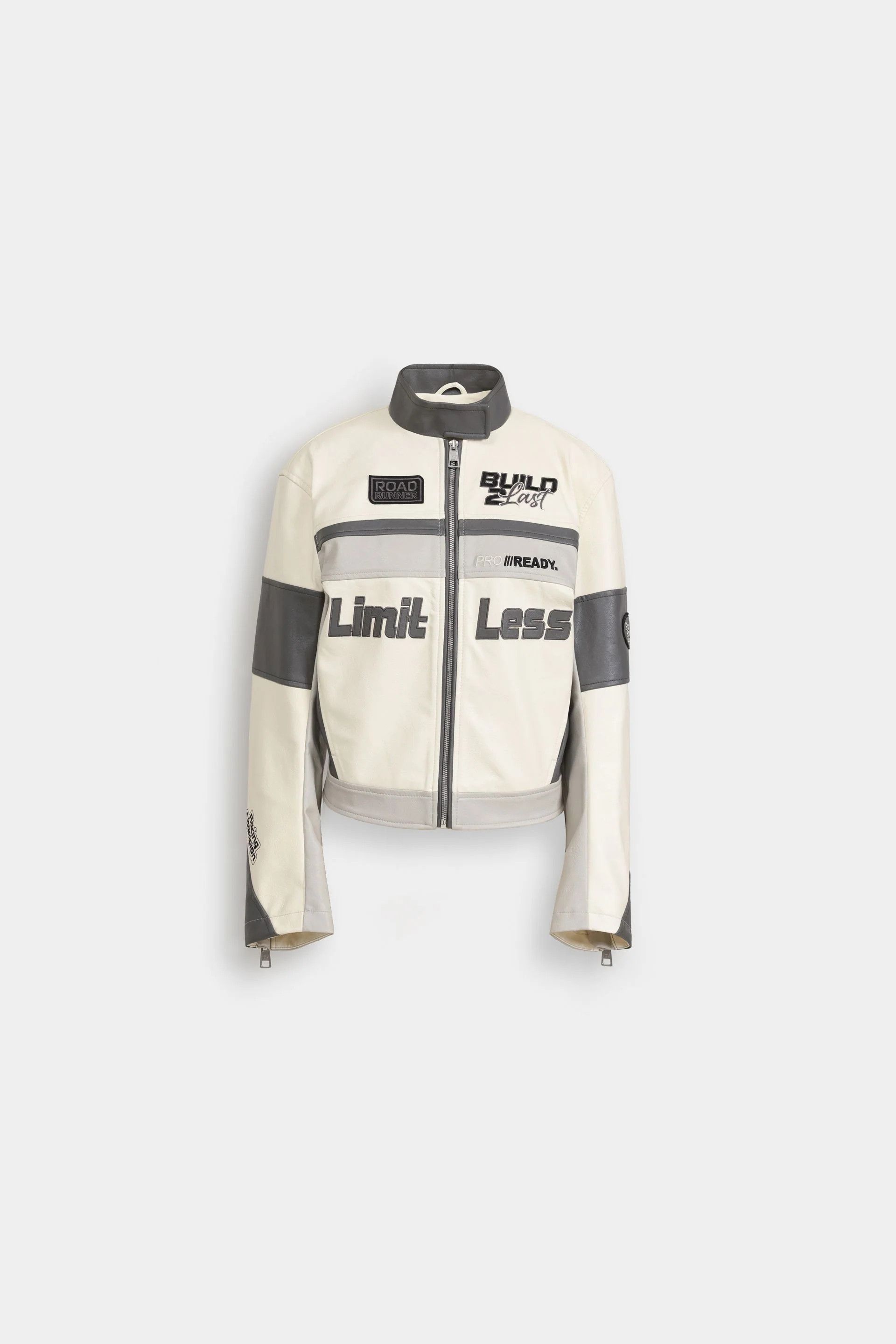 Other Cream Racing Faux Leather Jacket Women – Cropped Moto Jacket Size S / US 4 / IT 40 - 1 Thumbnail