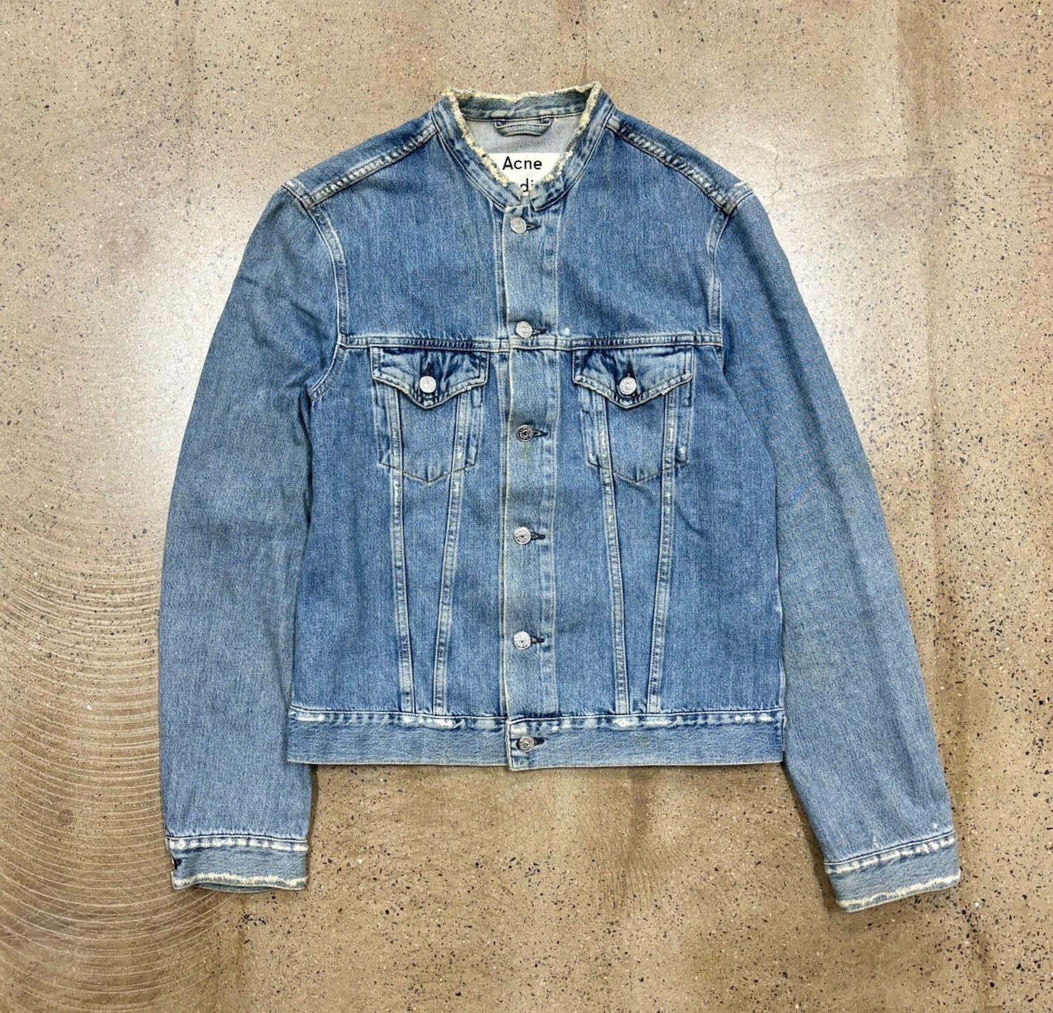 Acne Studios Acne Studios Collarless Denim Jacket Size US M / EU 48-50 / 2 - 1 Thumbnail