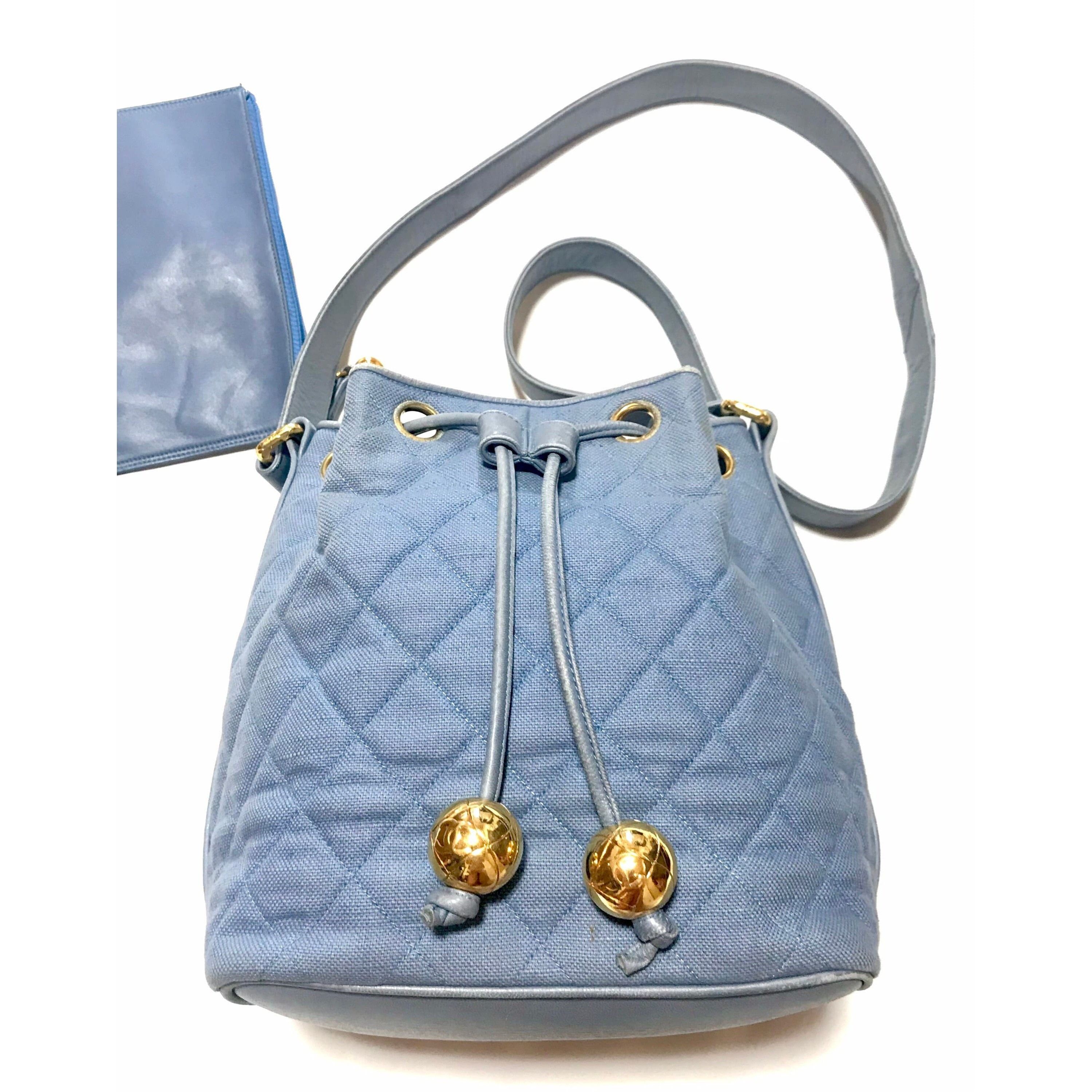 Chanel Vintage CHANEL blue canvas and leather combo hobo bag Size ONE SIZE - 1 Thumbnail