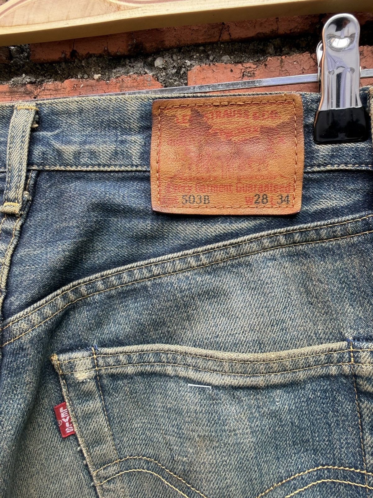 Levi's Vintage Clothing W28x33 Vintage levi’s 503B redline big E dirt made in JAPAN Size US 28 / EU 44 - 8 Thumbnail