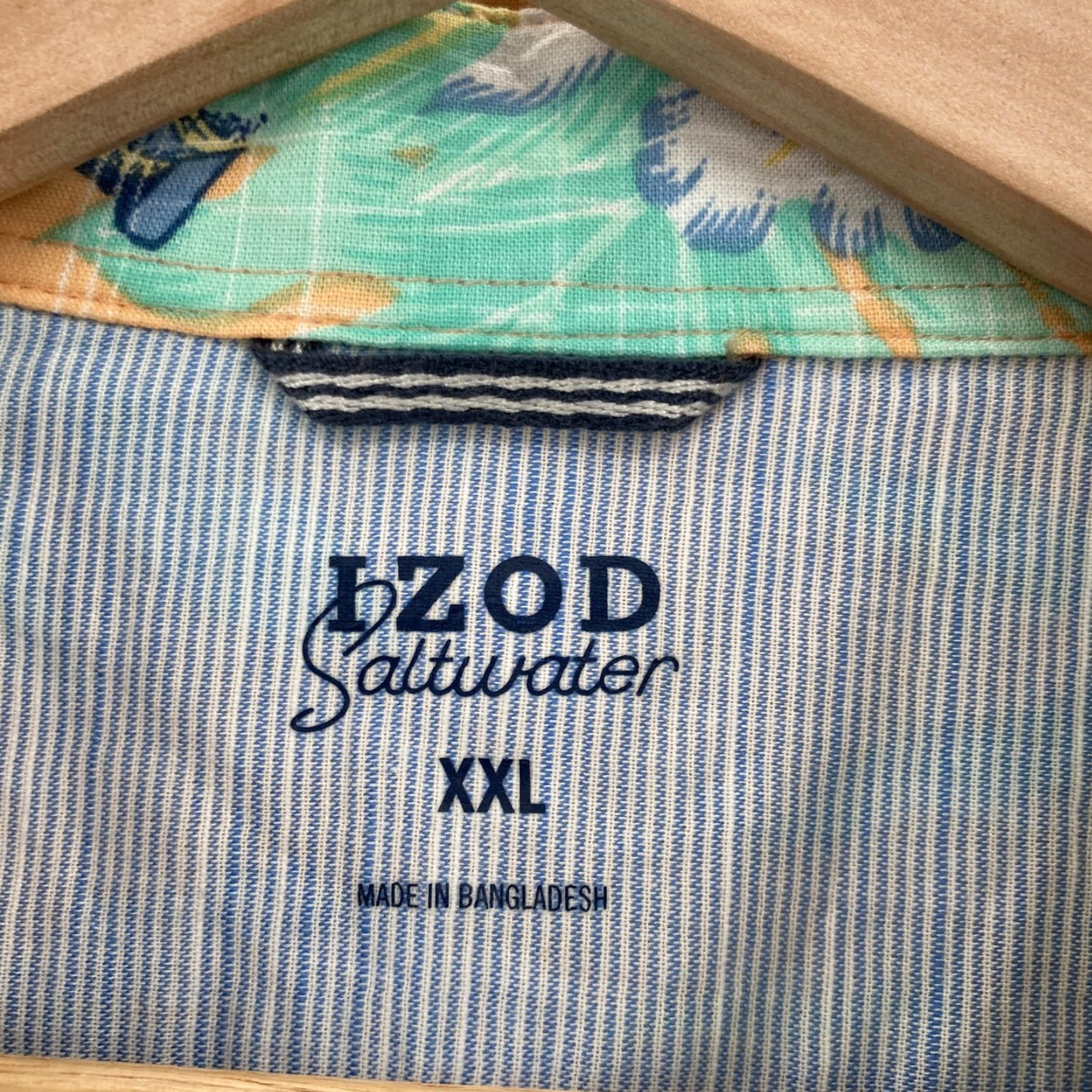 Izod IZOD Saltwater Shirt 2XL Mens Caramel Cream Dockside Hawaiian Floral Cotton NWT Size US XXL / EU 58 / 5 - 2 Thumbnail
